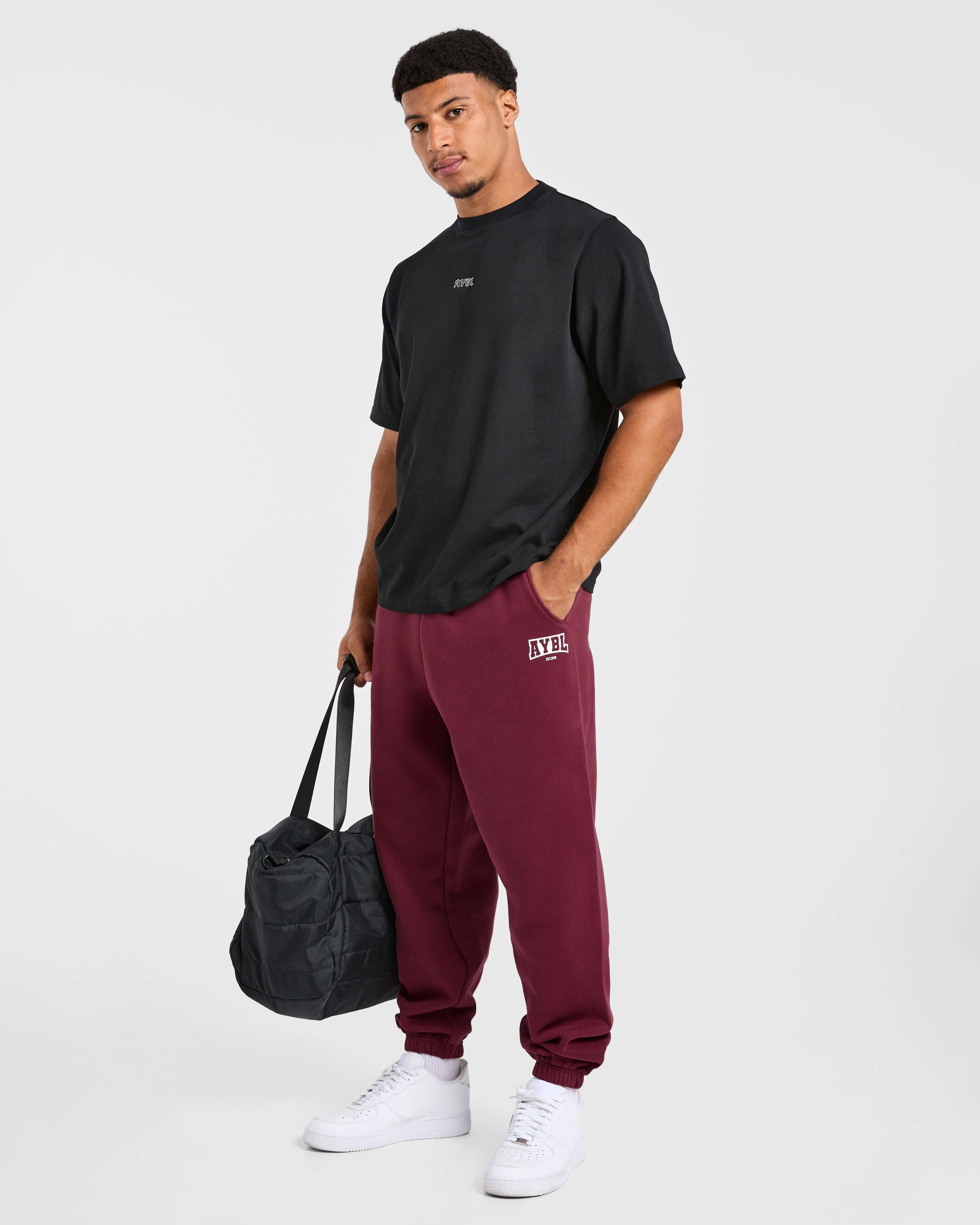 Academy Oversized Joggers - Burgundy - Image 7