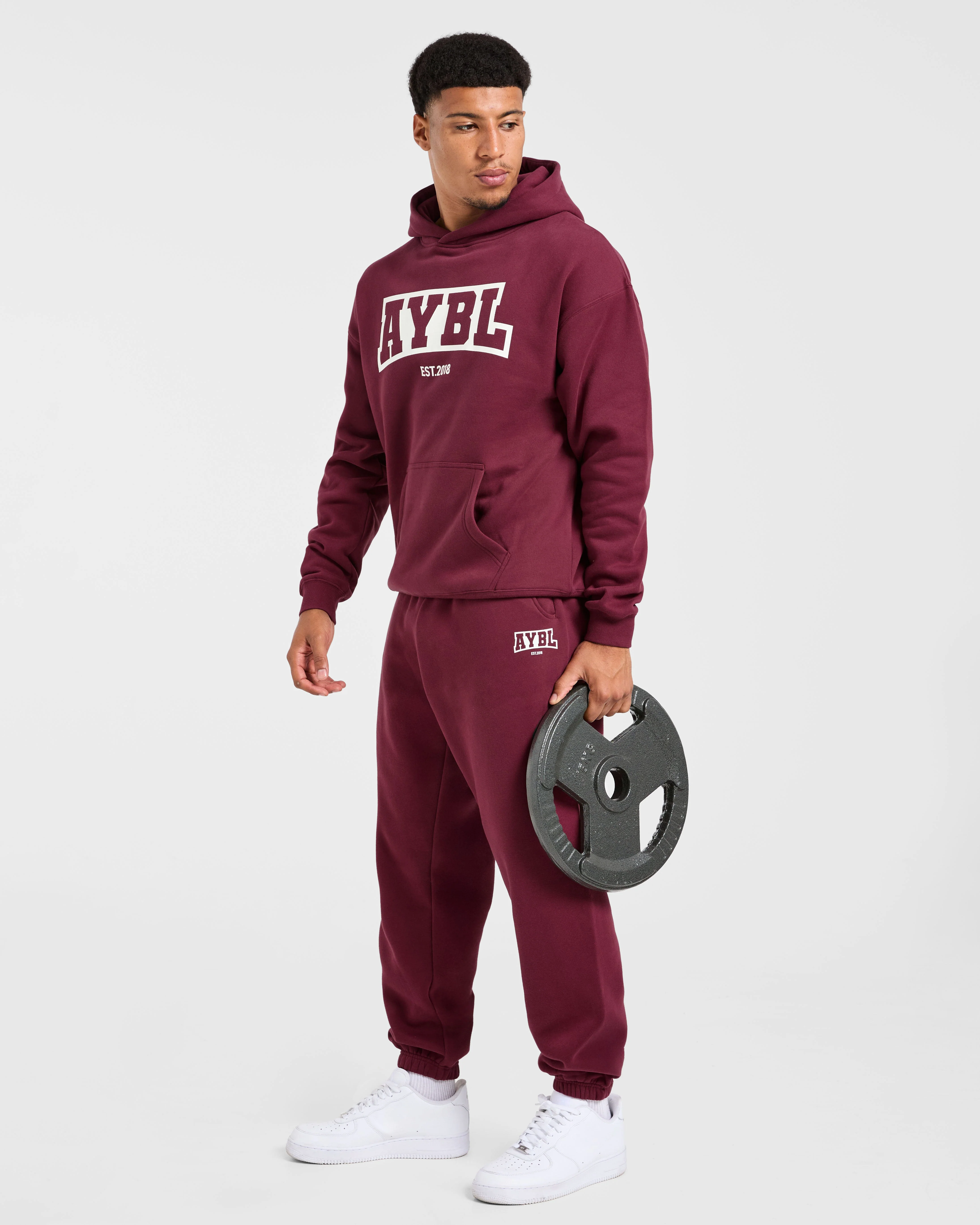 Academy Oversized Joggers - Burgundy - Image 8