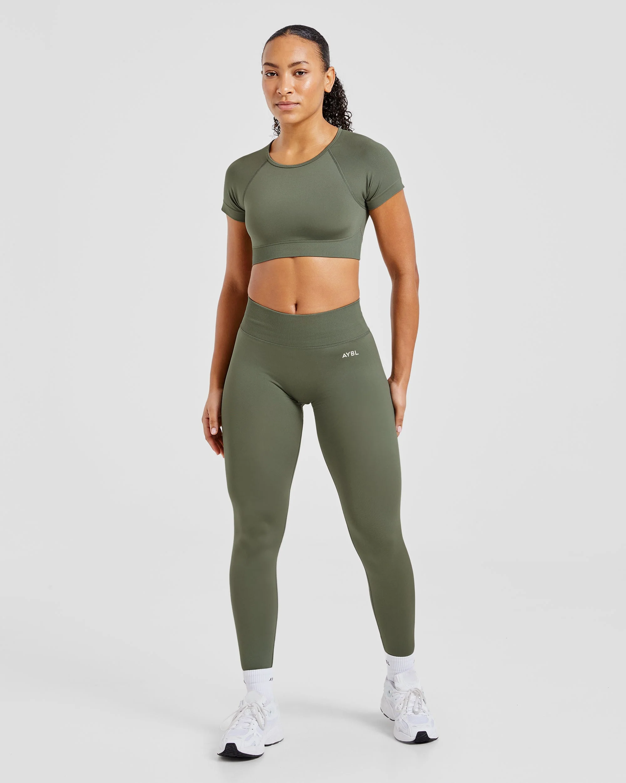 Adapt Seamless Crop Top - Green - Image 3