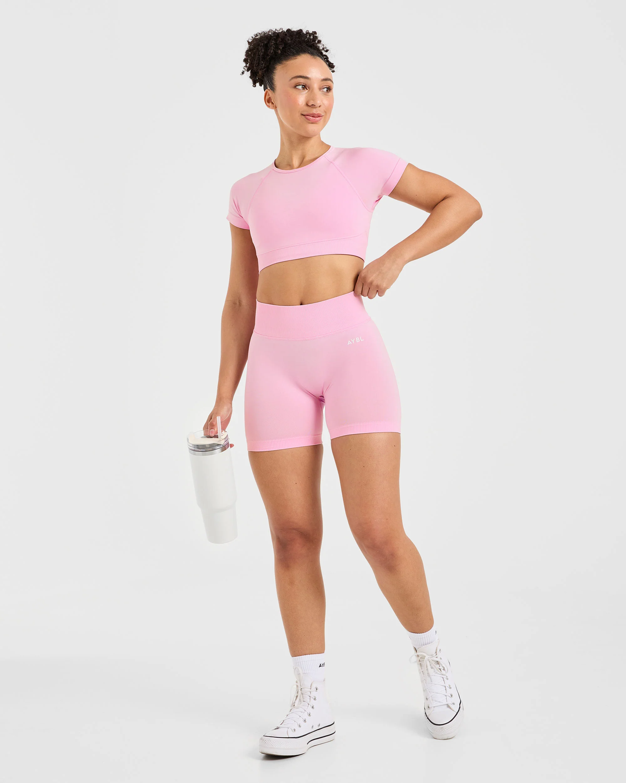 Adapt Seamless Crop Top - Spring Pink - Image 7