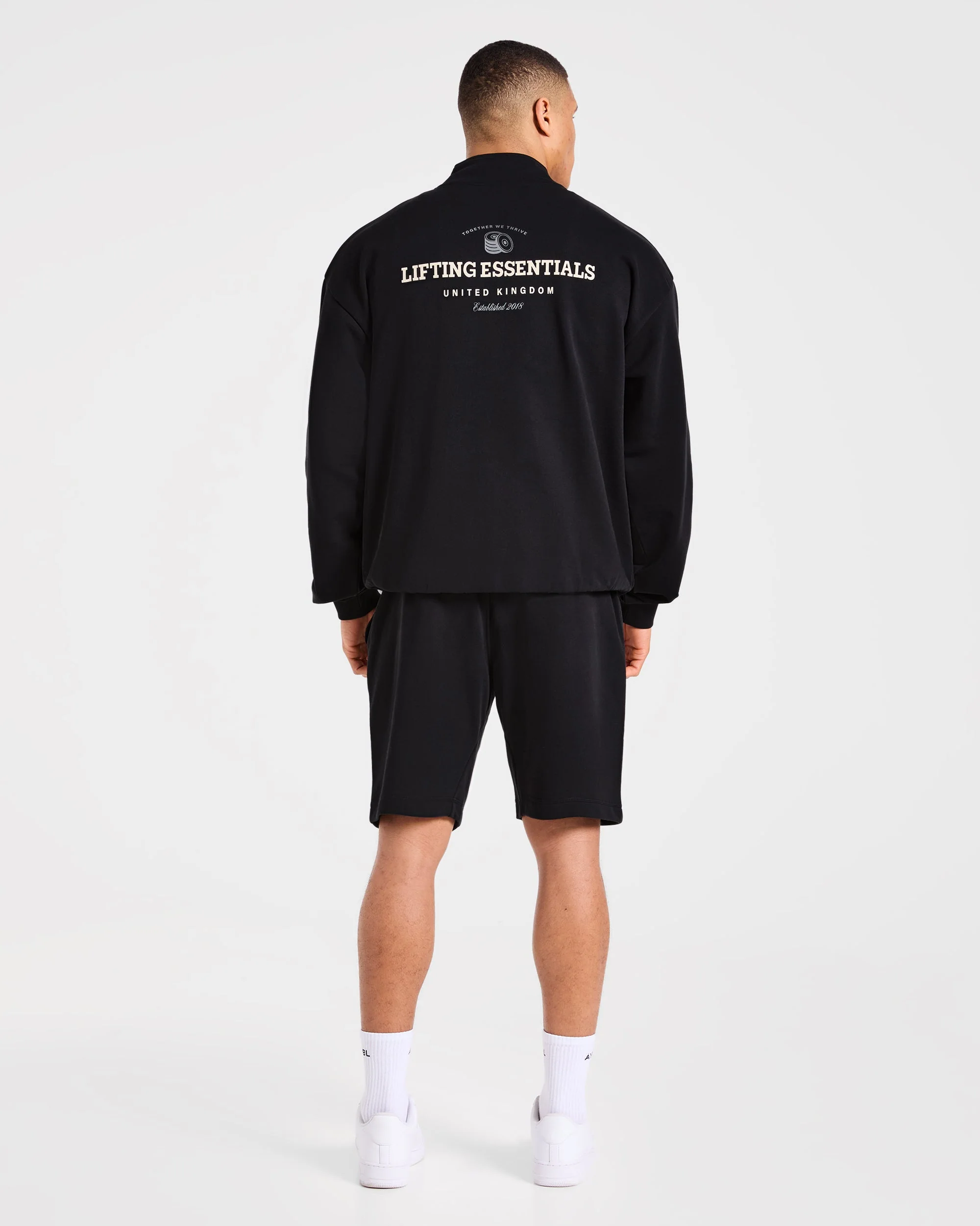 Apex Lifting Essentials 1/4 Zip Pullover - Black/Cream - Image 3