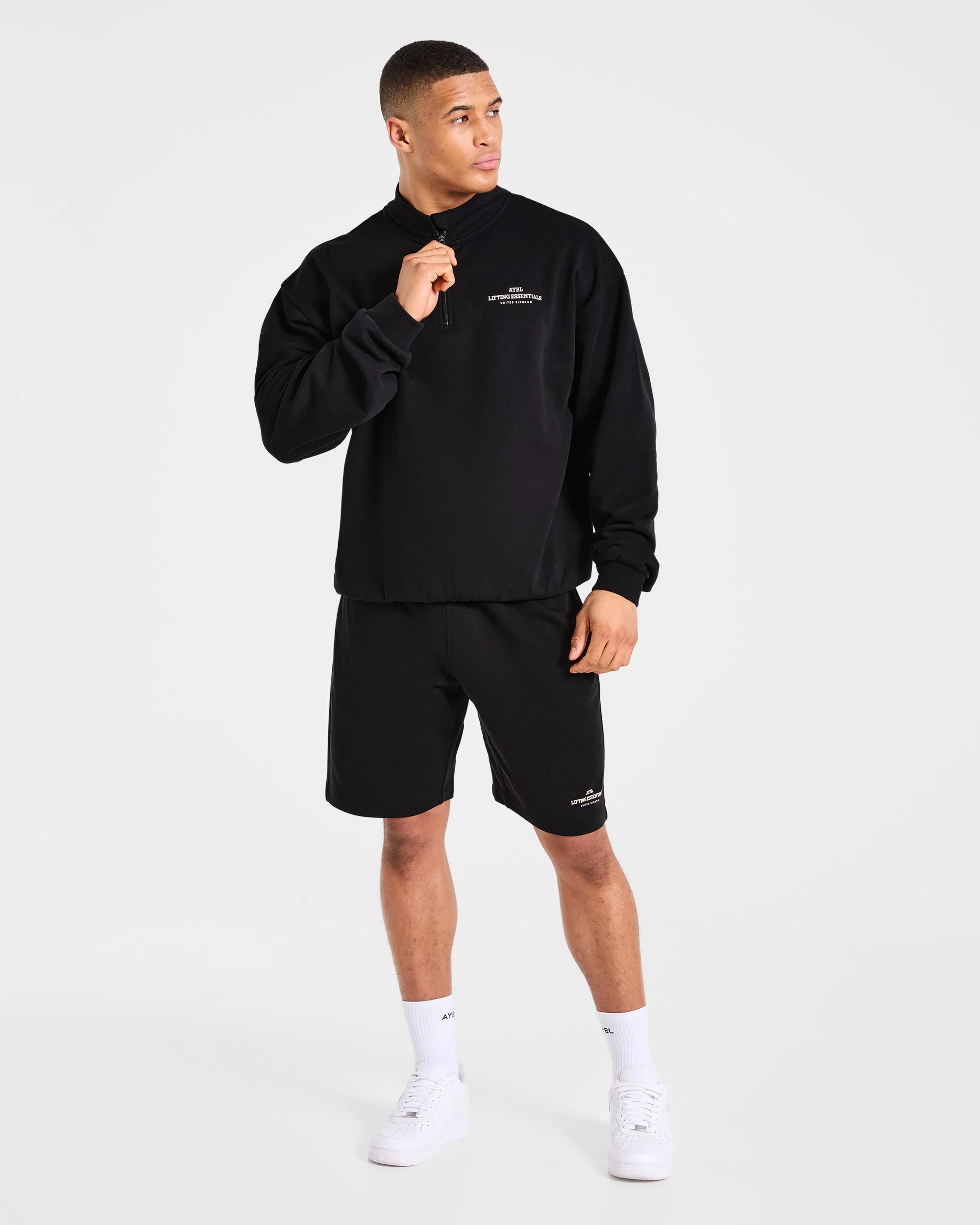 Apex Lifting Essentials Shorts - Black/Cream - Image 7