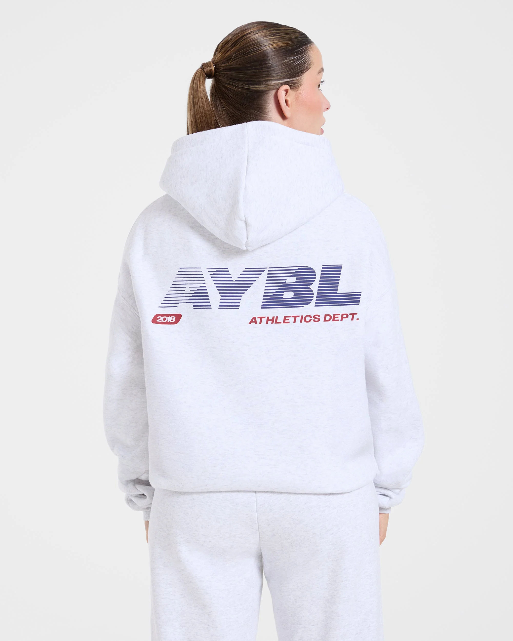 Athletics Dept Oversized Hoodie - Grey Marl