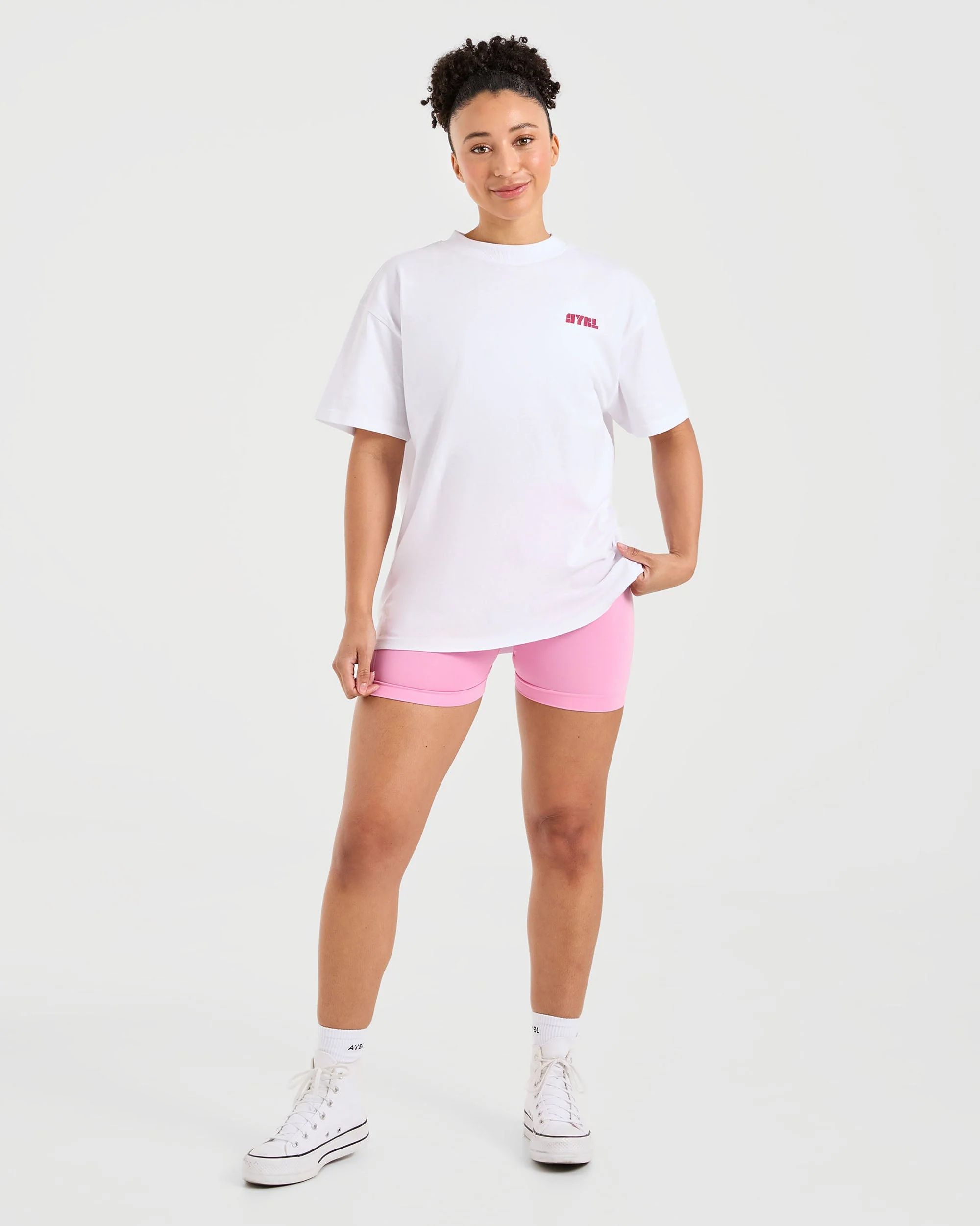 Athletics Retro Oversized T Shirt - White - Image 4