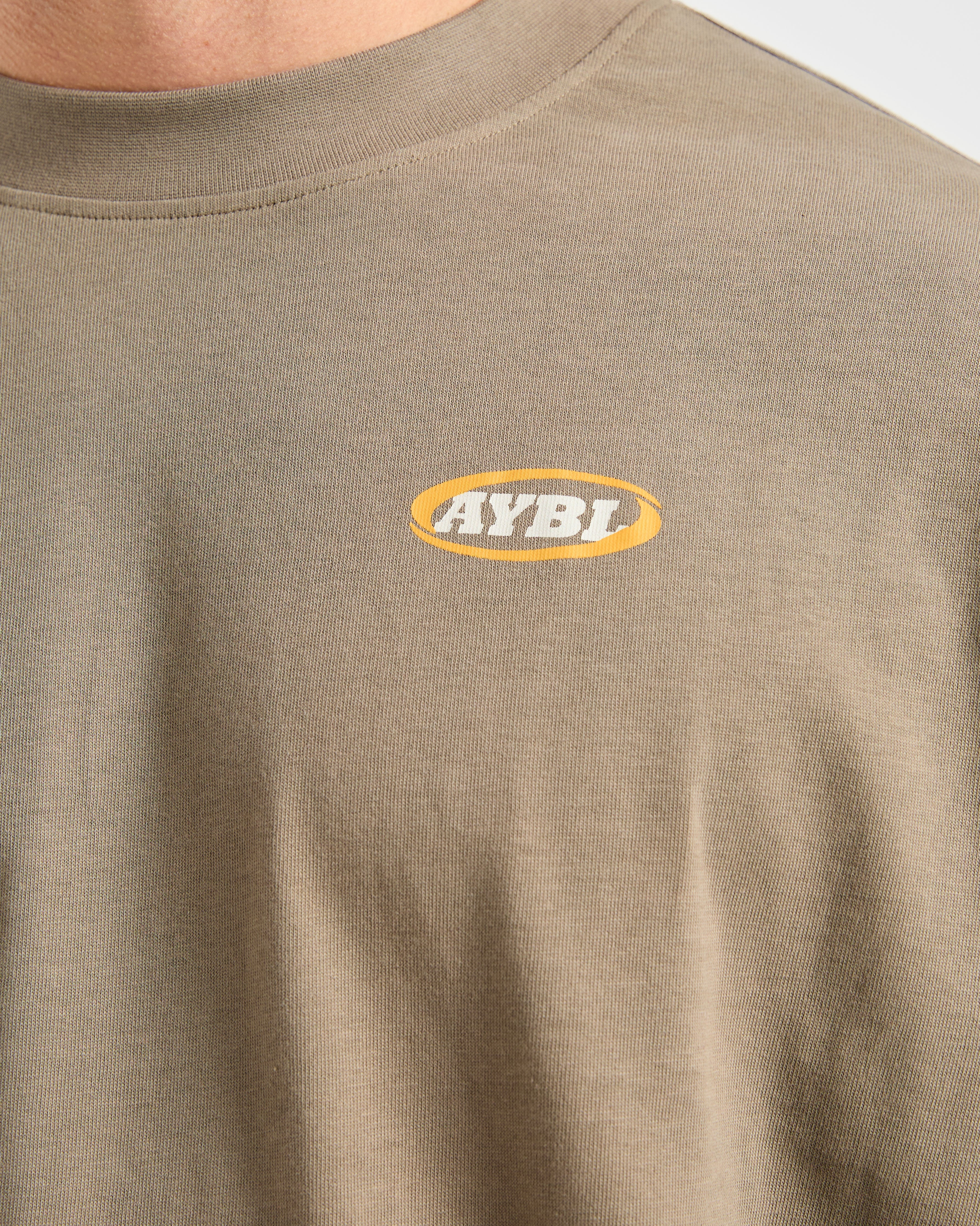 Athletics Script Oversized T Shirt - Olive Sand - Image 5