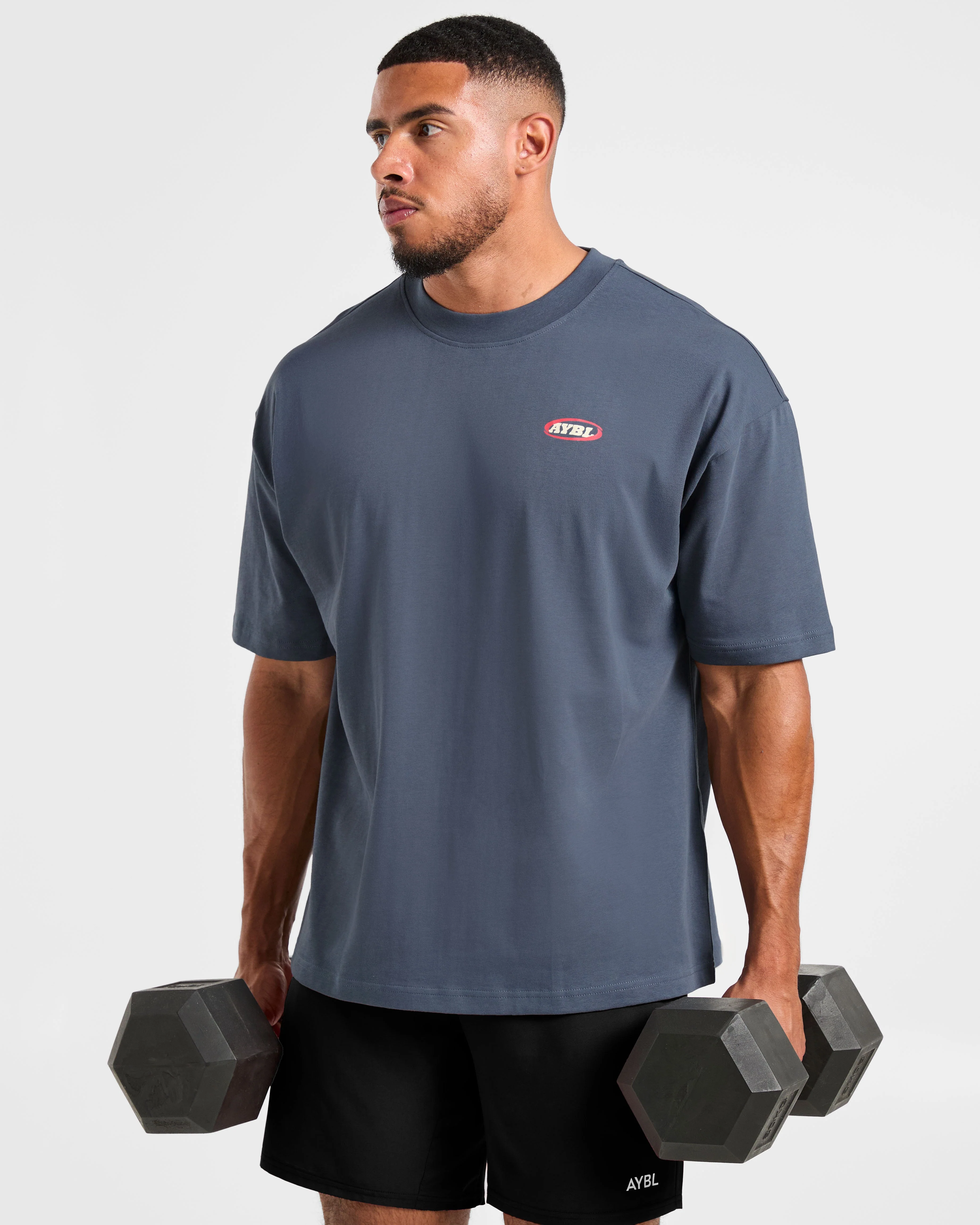 Athletics Script Oversized T Shirt - Vintage Blue - Image 7