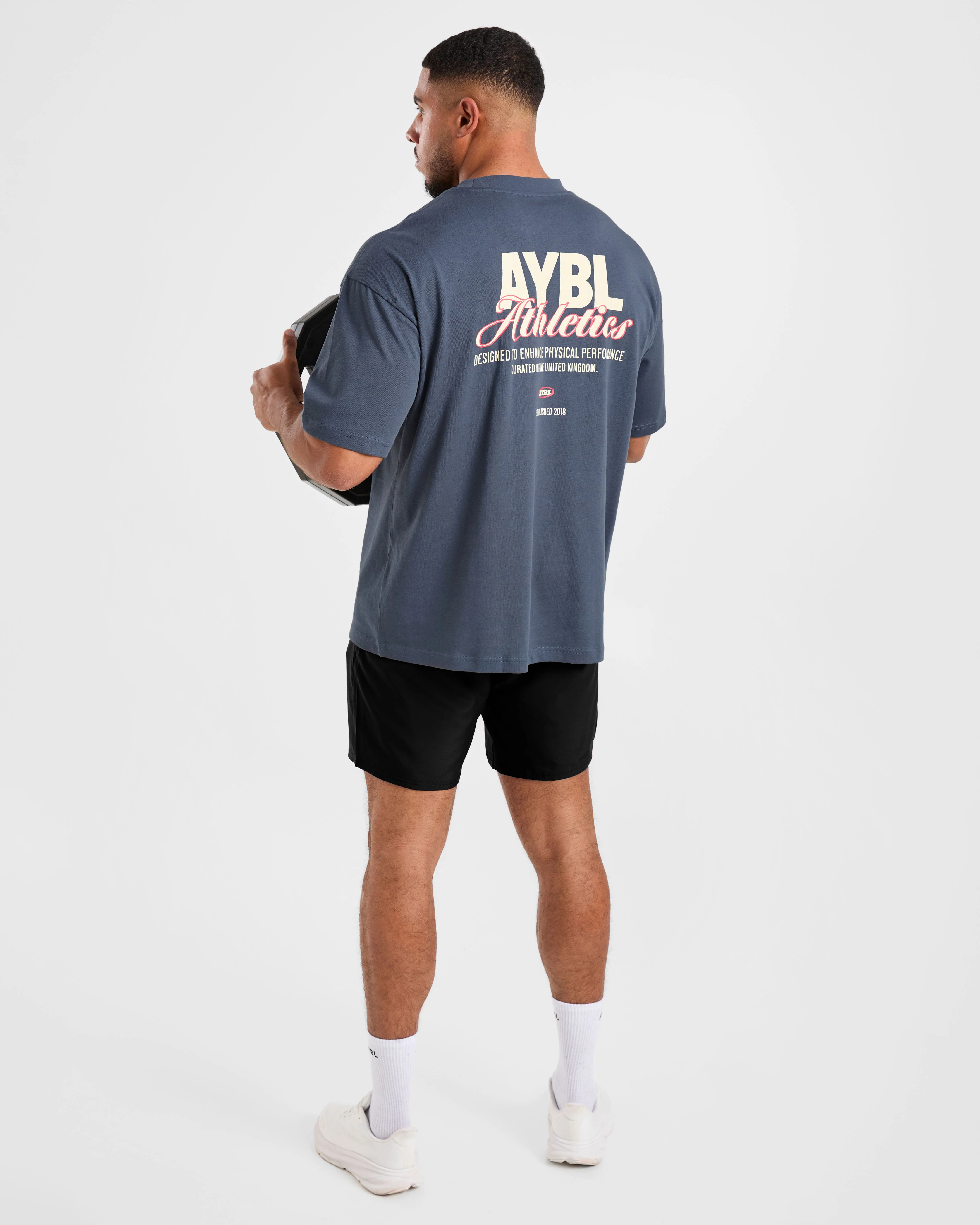 Athletics Script Oversized T Shirt - Vintage Blue - Image 8