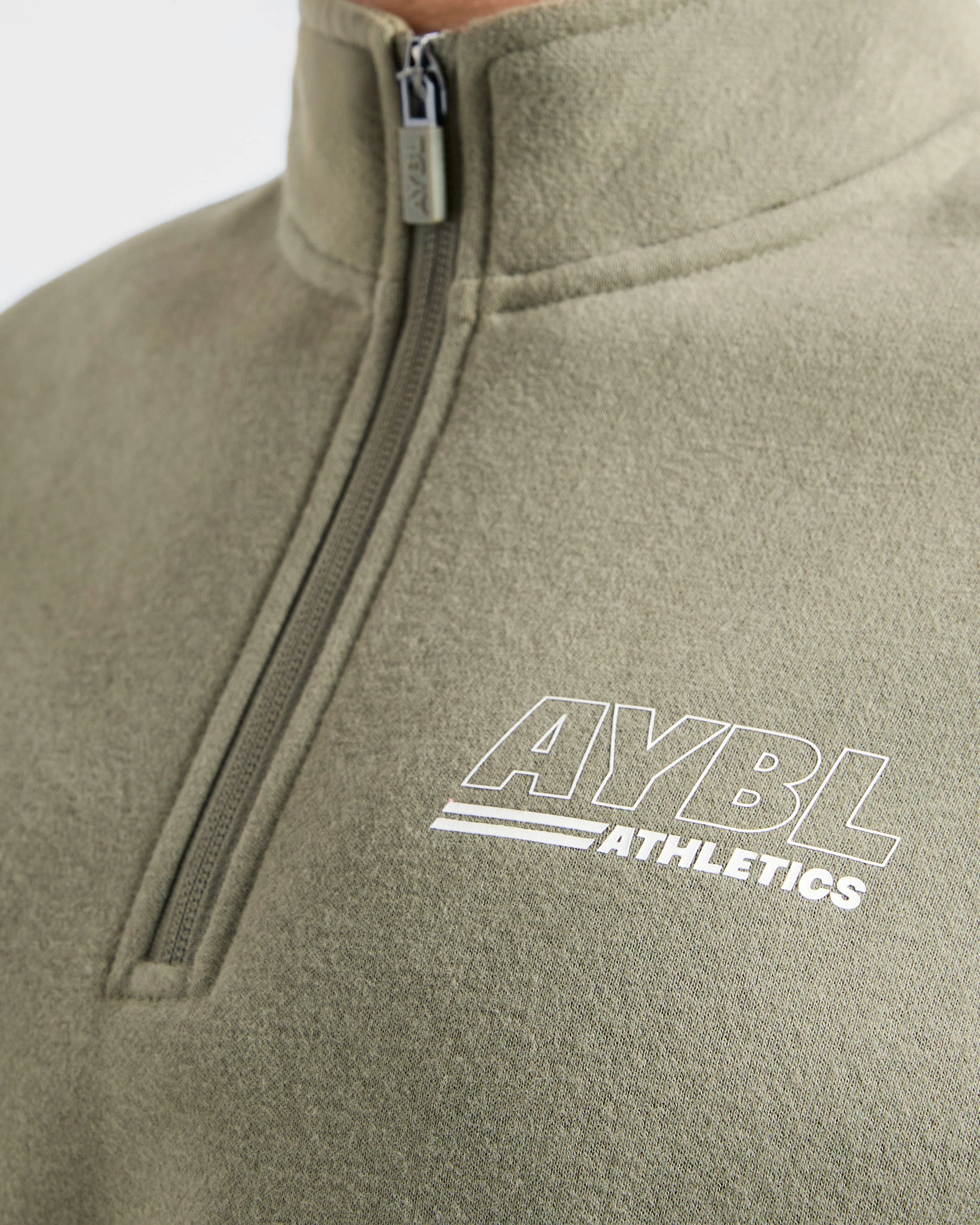 Athletics Track Oversized 1/4 Zip Pullover - Muted Olive - Image 5