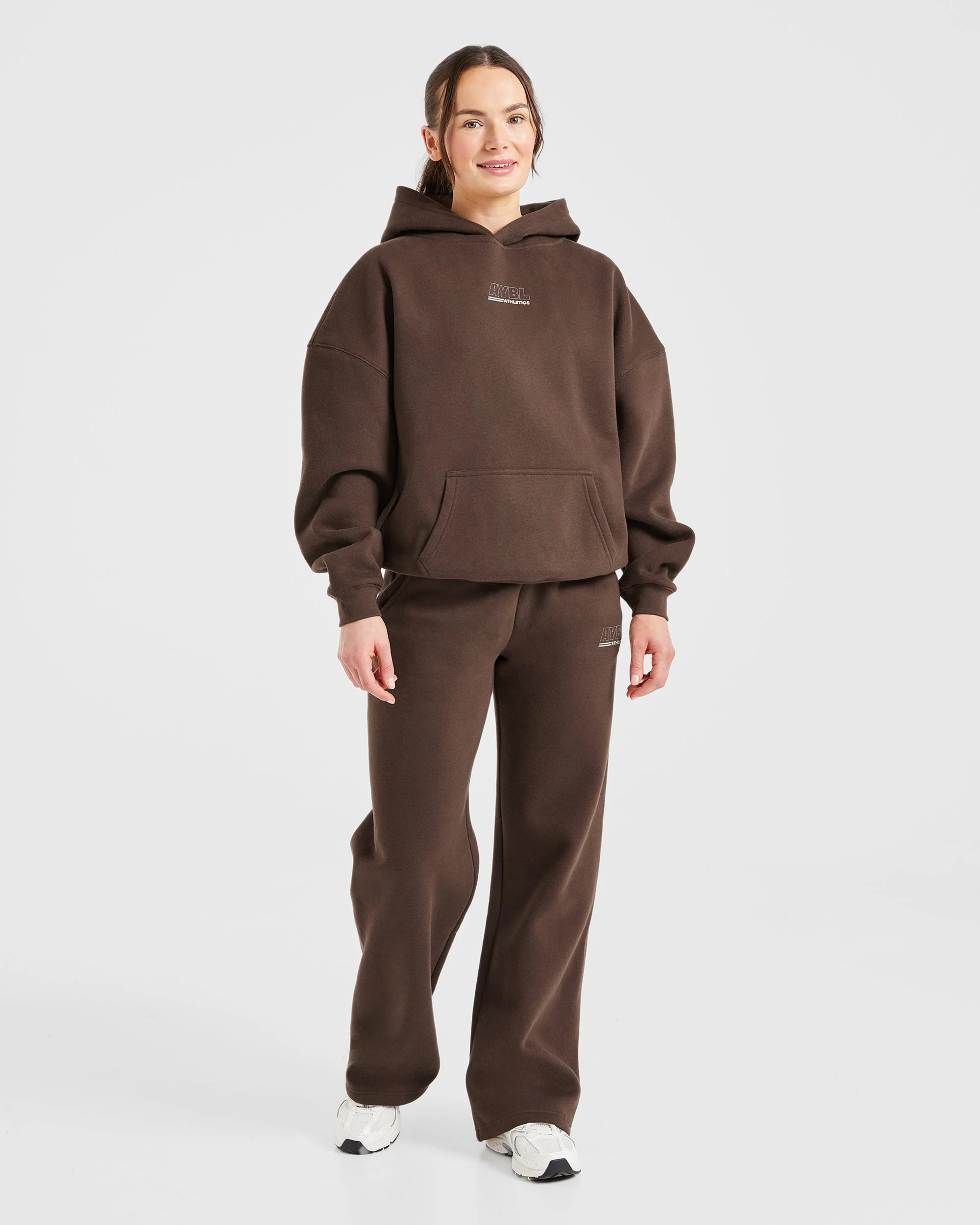 Athletics Track Oversized Hoodie - Brown/Sand - Image 4