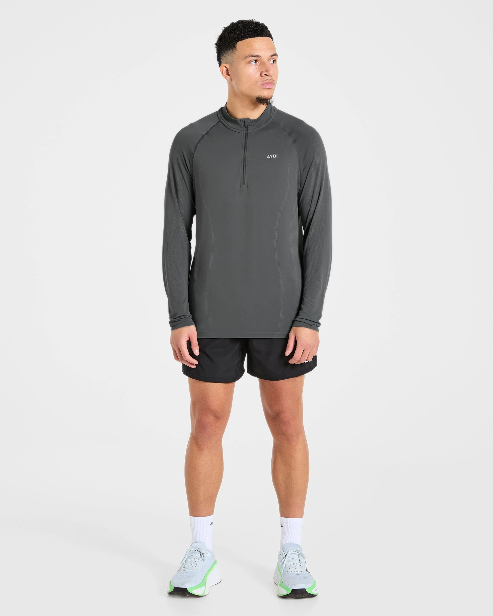 Attain Seamless 1/2 Zip Pullover - Storm Grey - Image 3
