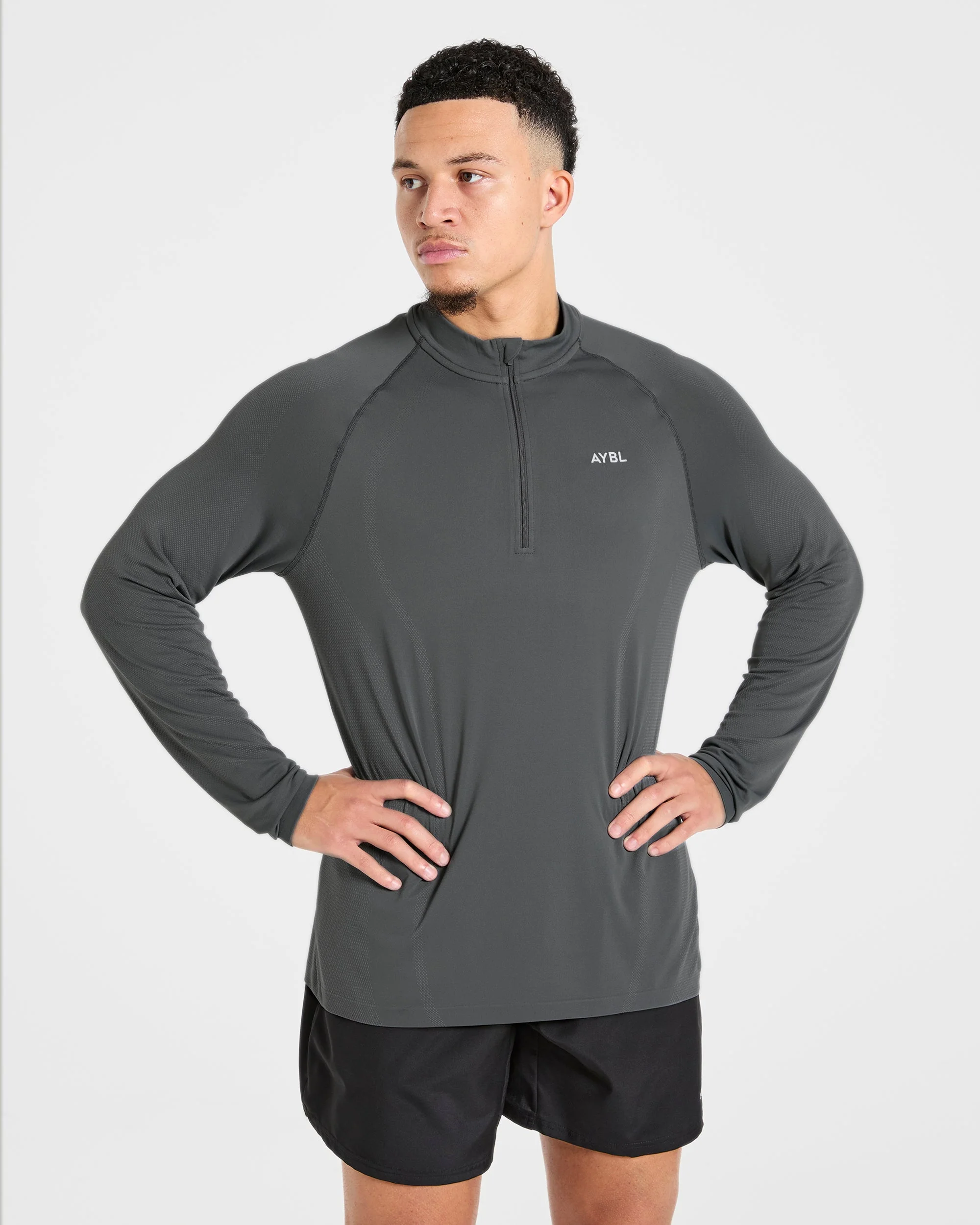 Attain Seamless 1/2 Zip Pullover - Storm Grey - Image 7
