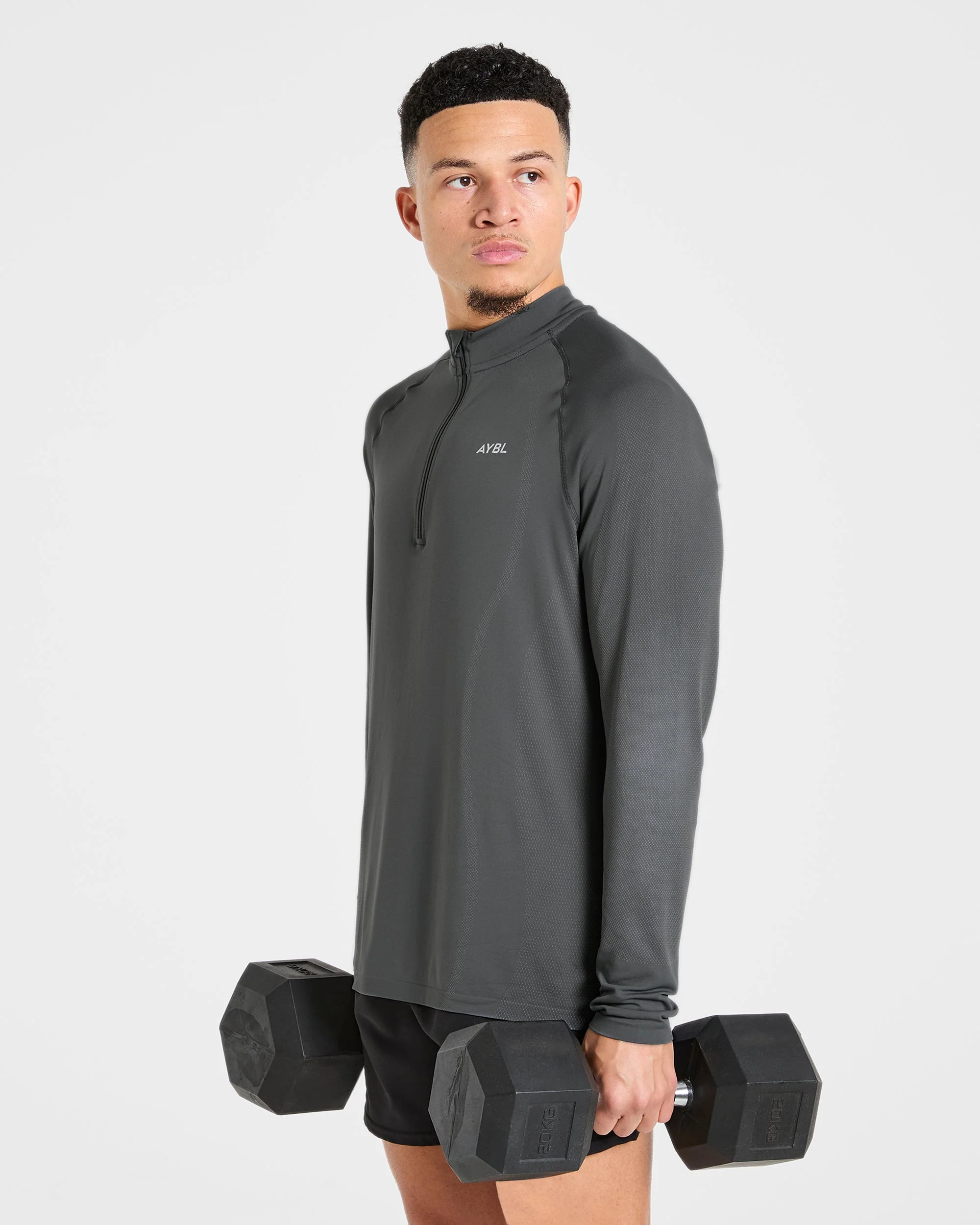 Attain Seamless 1/2 Zip Pullover - Storm Grey - Image 8