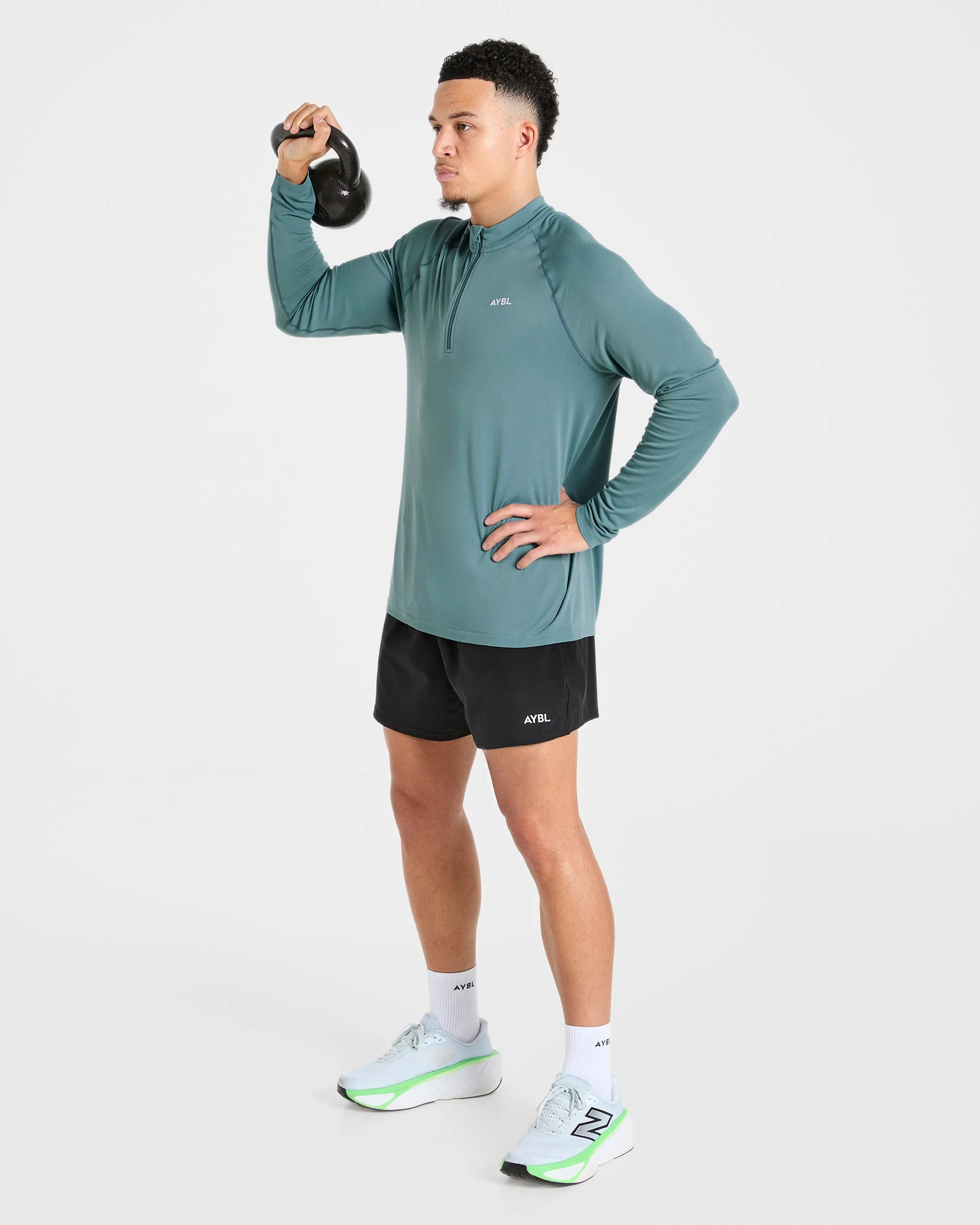 Attain Seamless 1/2 Zip Pullover - Titan Blue - Image 8
