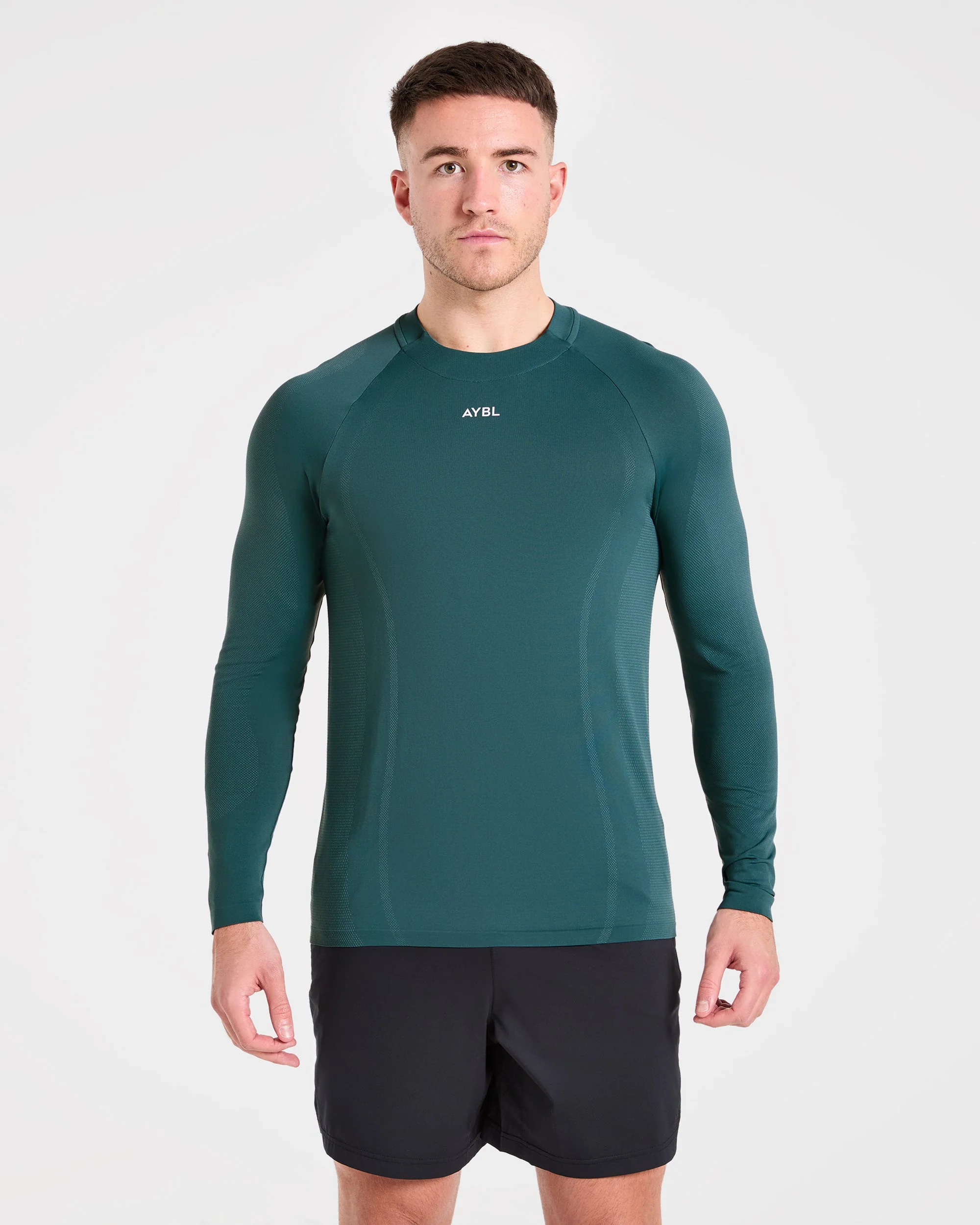 Attain Seamless Long Sleeve T Shirt - Pine Forest