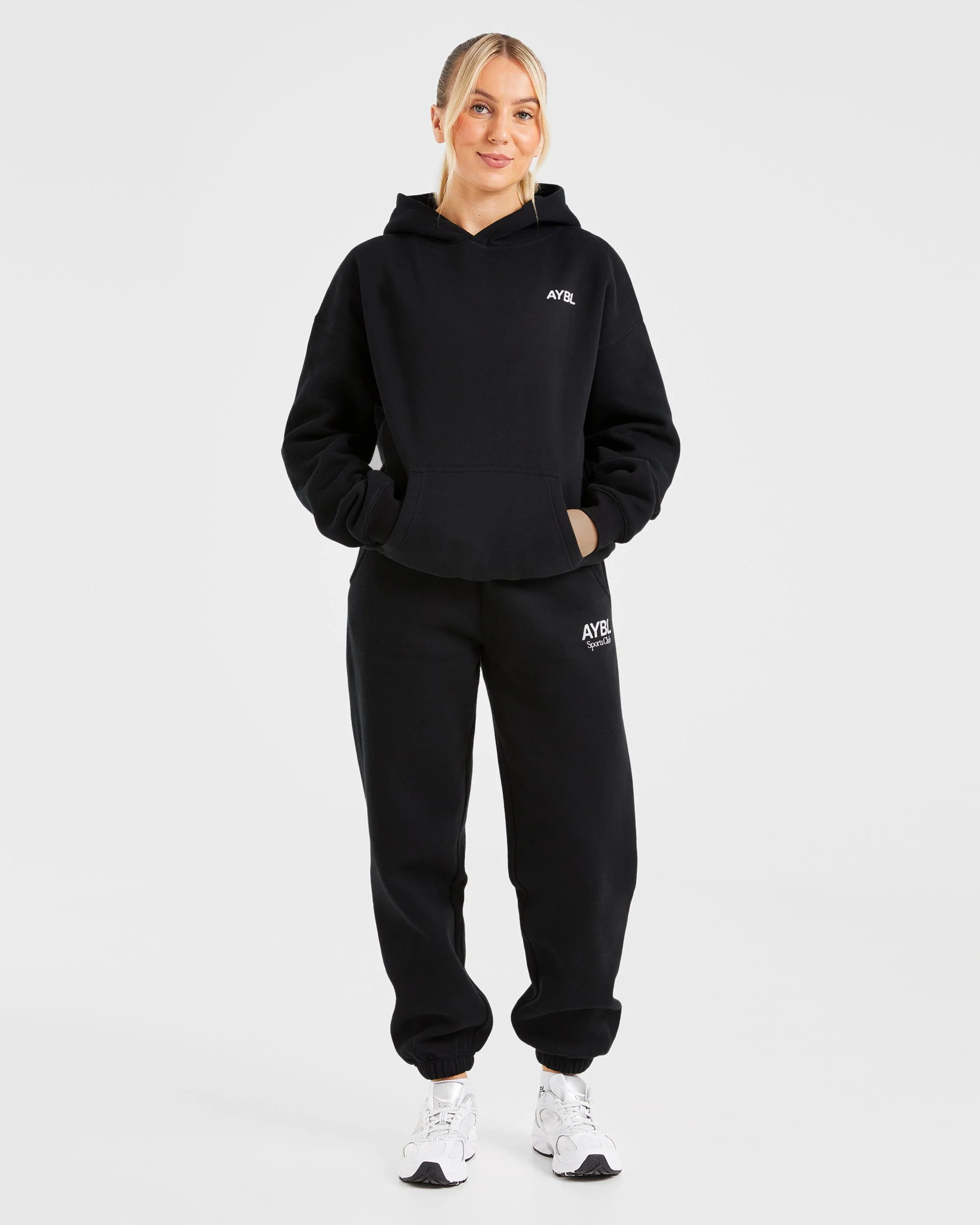 AYBL Sports Club Oversized Hoodie - Black/White - Image 3
