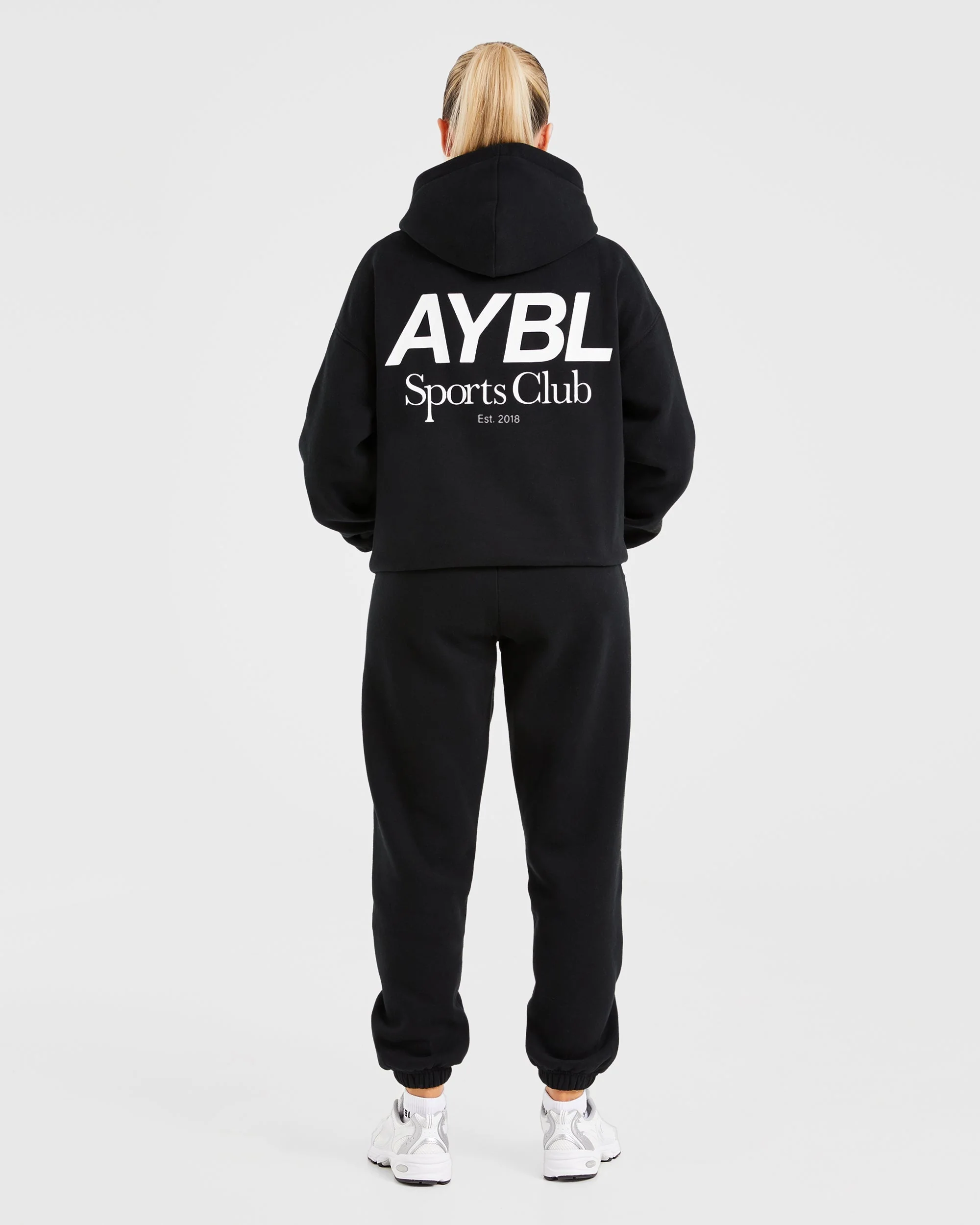 AYBL Sports Club Oversized Hoodie - Black/White - Image 4