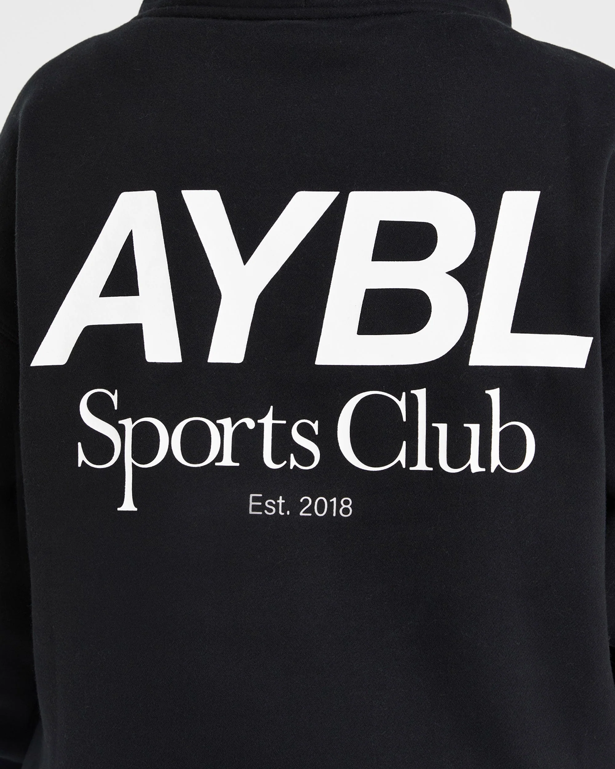 AYBL Sports Club Oversized Hoodie - Black/White - Image 6