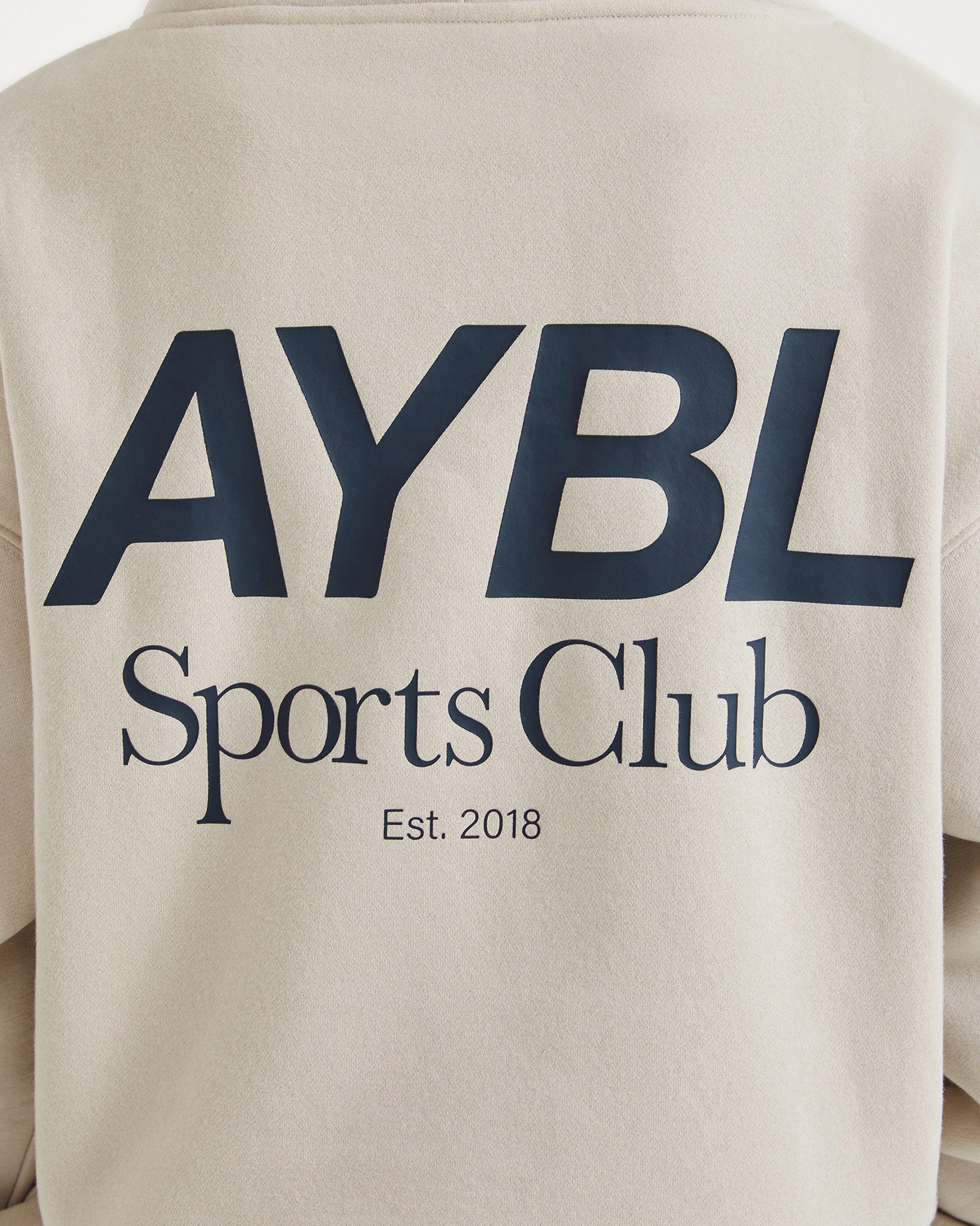 AYBL Sports Club Oversized Hoodie - Sand/Navy - Image 6