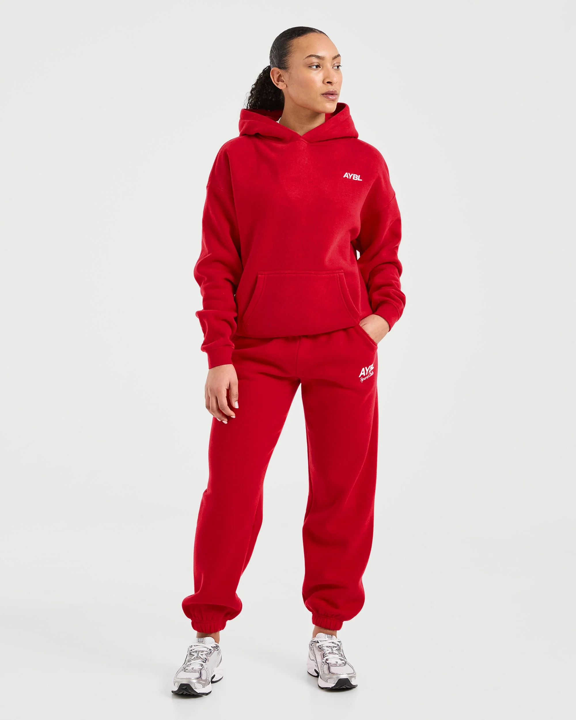 AYBL Sports Club Oversized Hoodie - True Red - Image 4