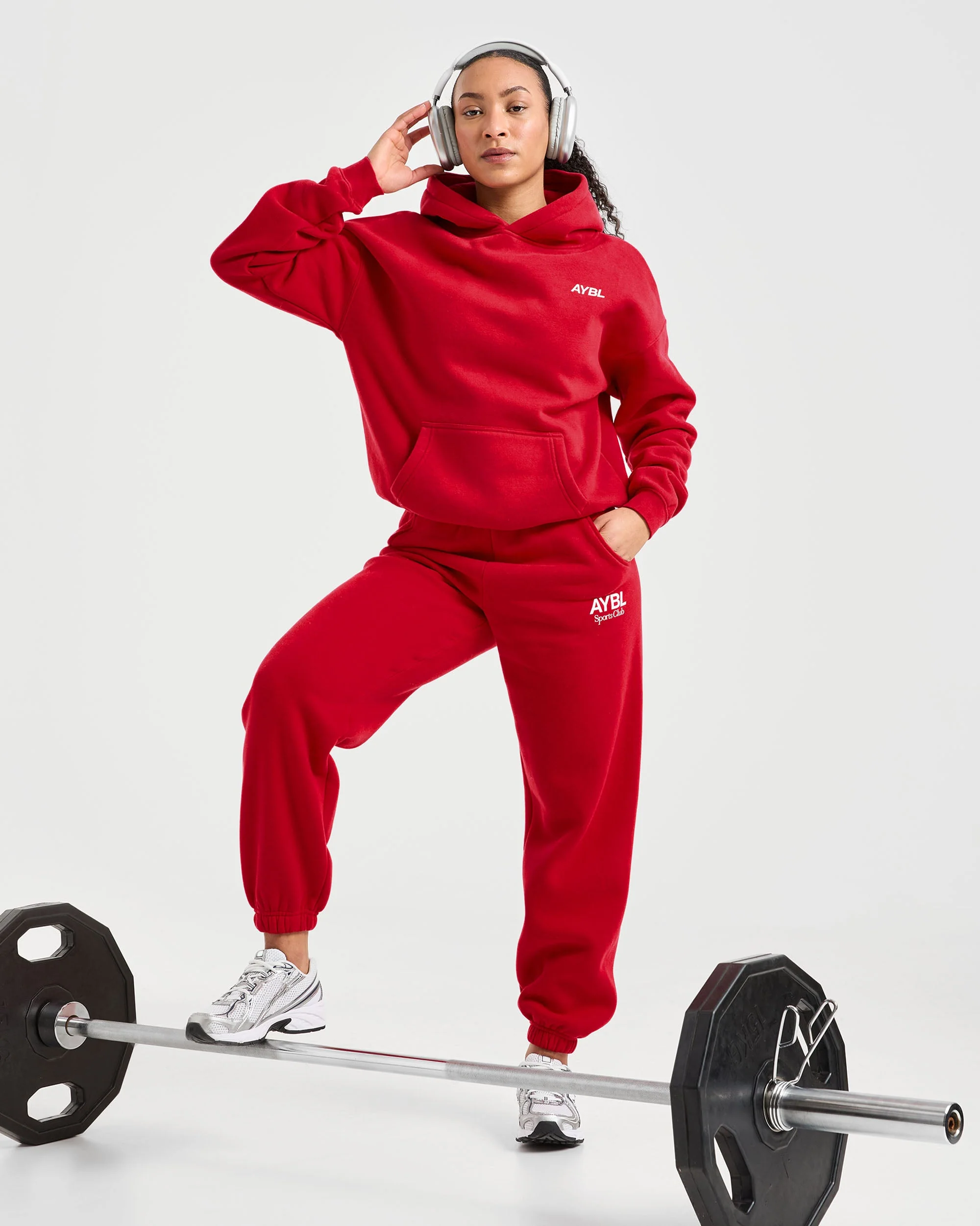 AYBL Sports Club Oversized Hoodie - True Red - Image 7