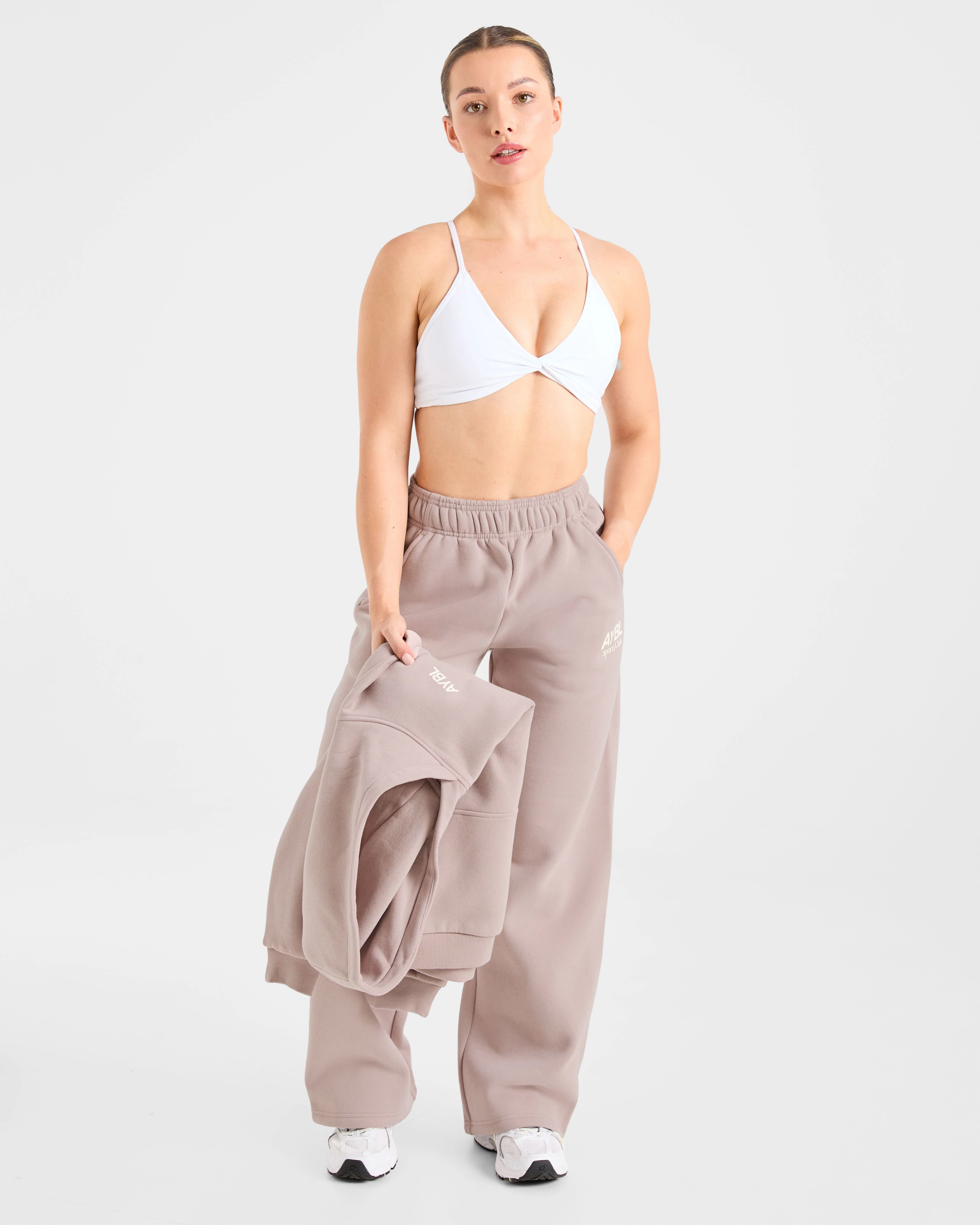AYBL Sports Club Oversized Straight Leg Joggers - Mink Pink - Image 7