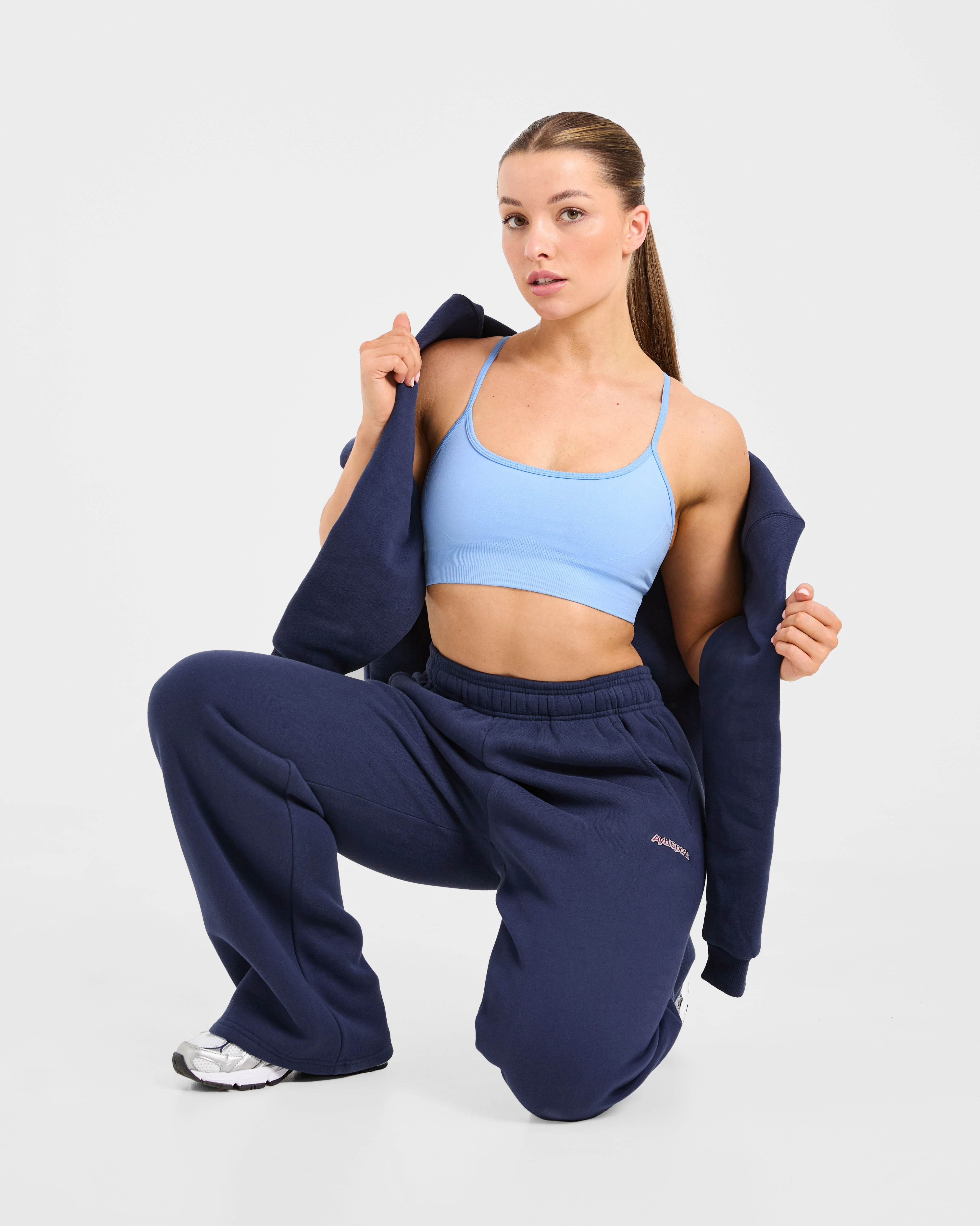 AYBL Sports Outline Oversized Straight Leg Joggers - Navy - Image 7