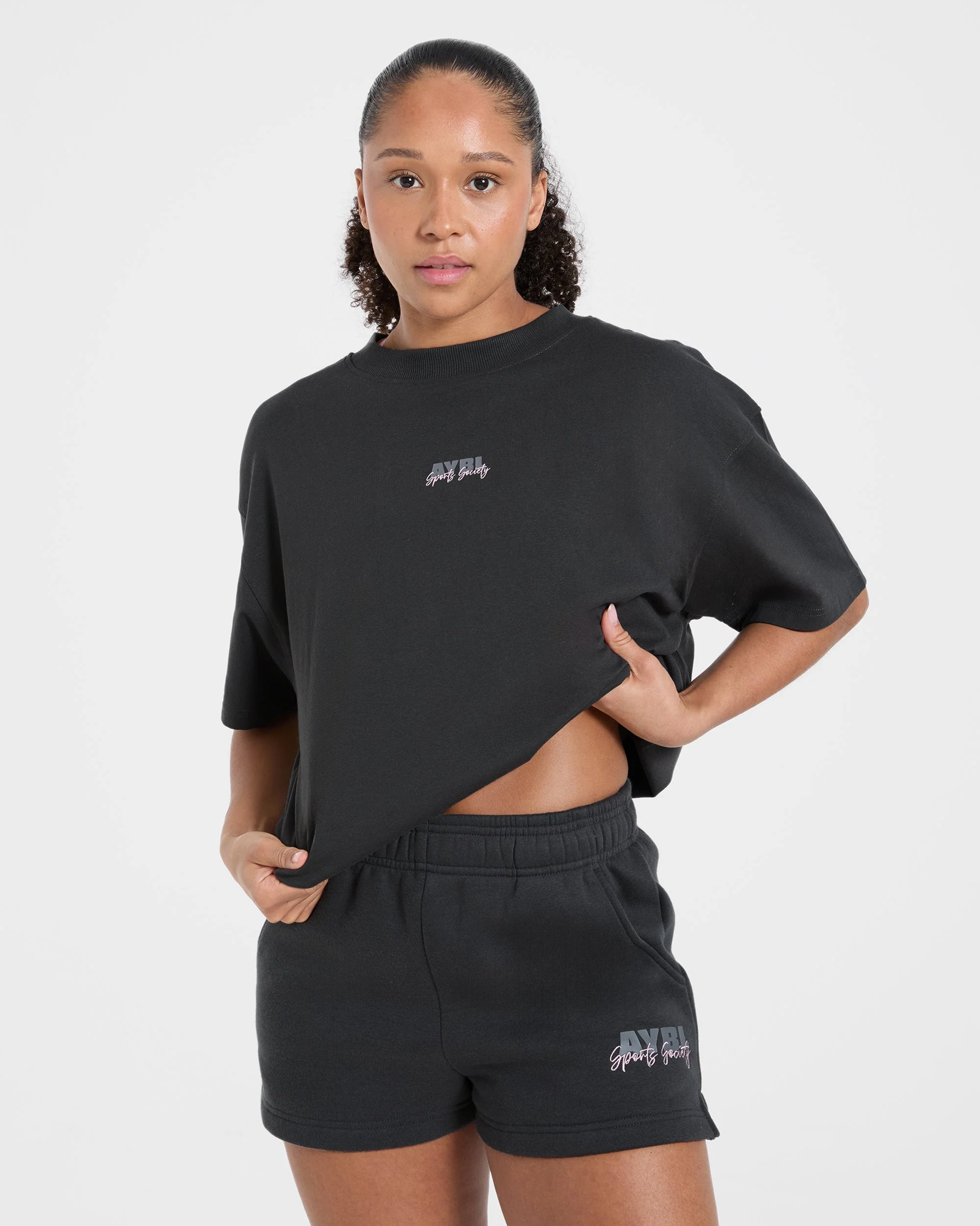 AYBL Sports Society Oversized T Shirt - Charcoal - Image 8