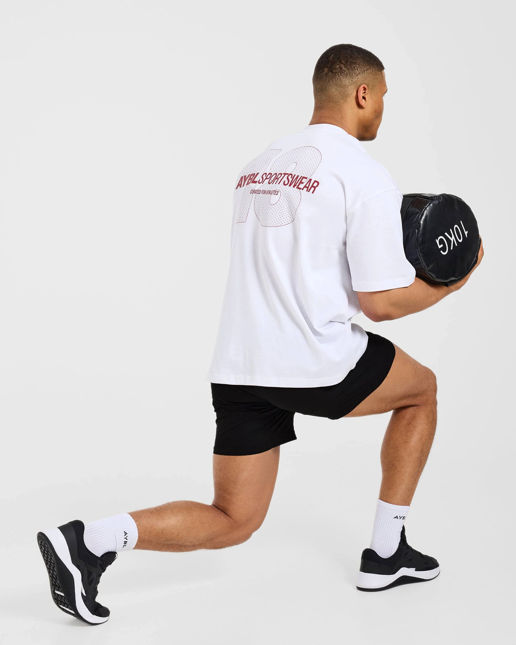 AYBL Sportswear 18 Oversized T Shirt - White/Red - Image 7