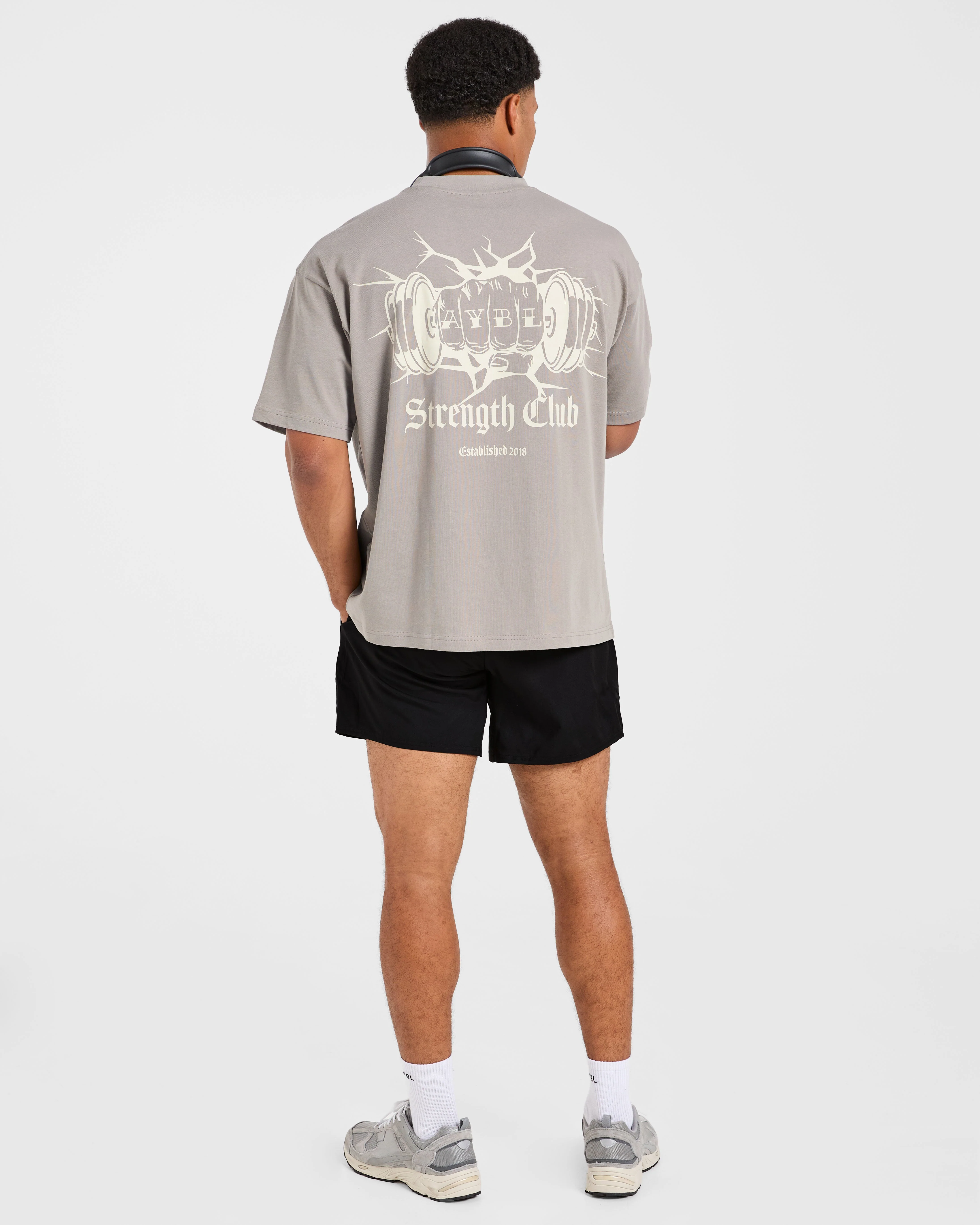 AYBL Strength Club Oversized T Shirt - Fog - Image 8
