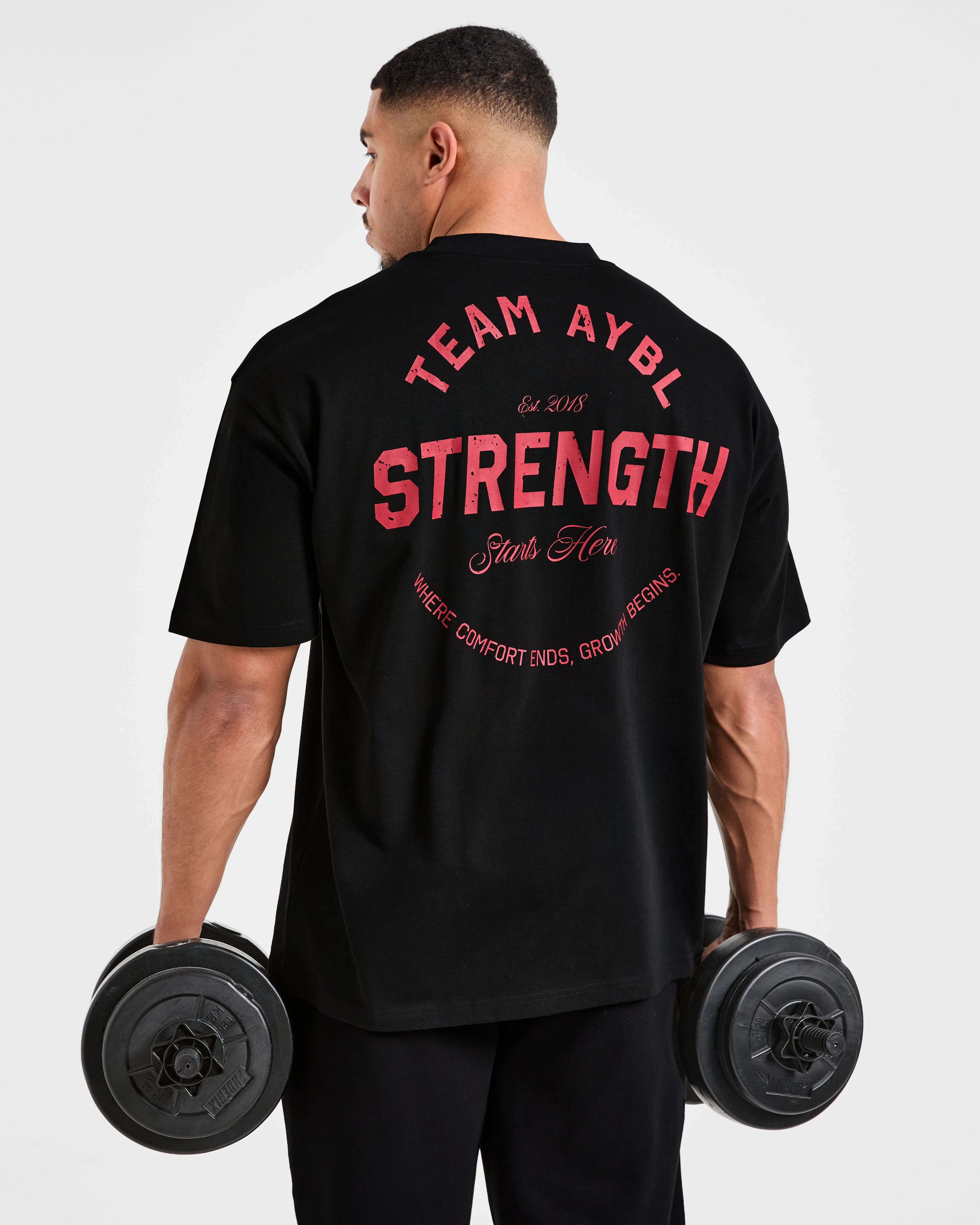 Cam Kissel x Strength Starts Here Oversized T Shirt - Black/Red - Image 8