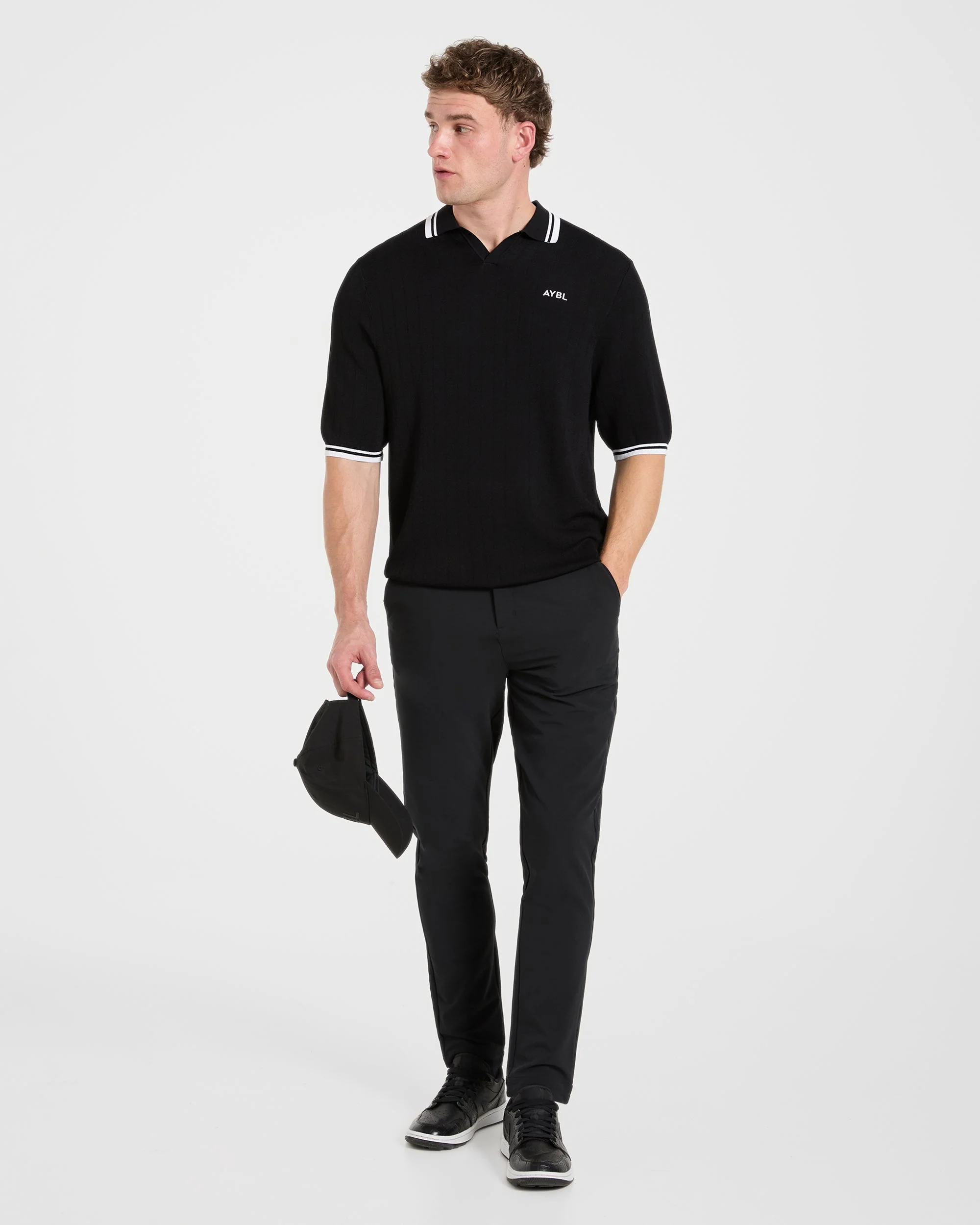 Classic Knitted Polo - Black - Image 8