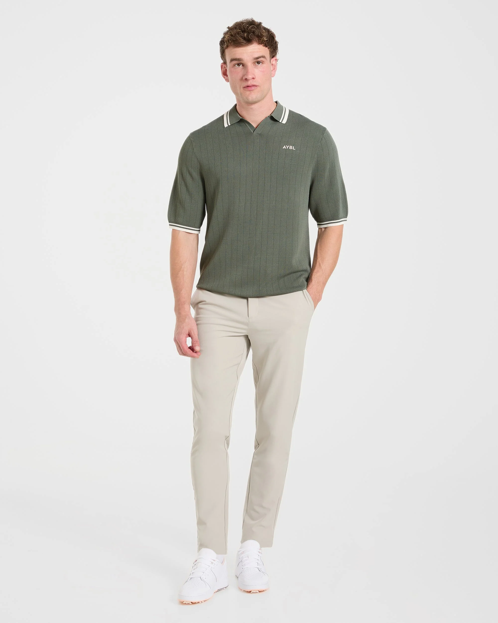 Classic Knitted Polo - Hillside Green - Image 3