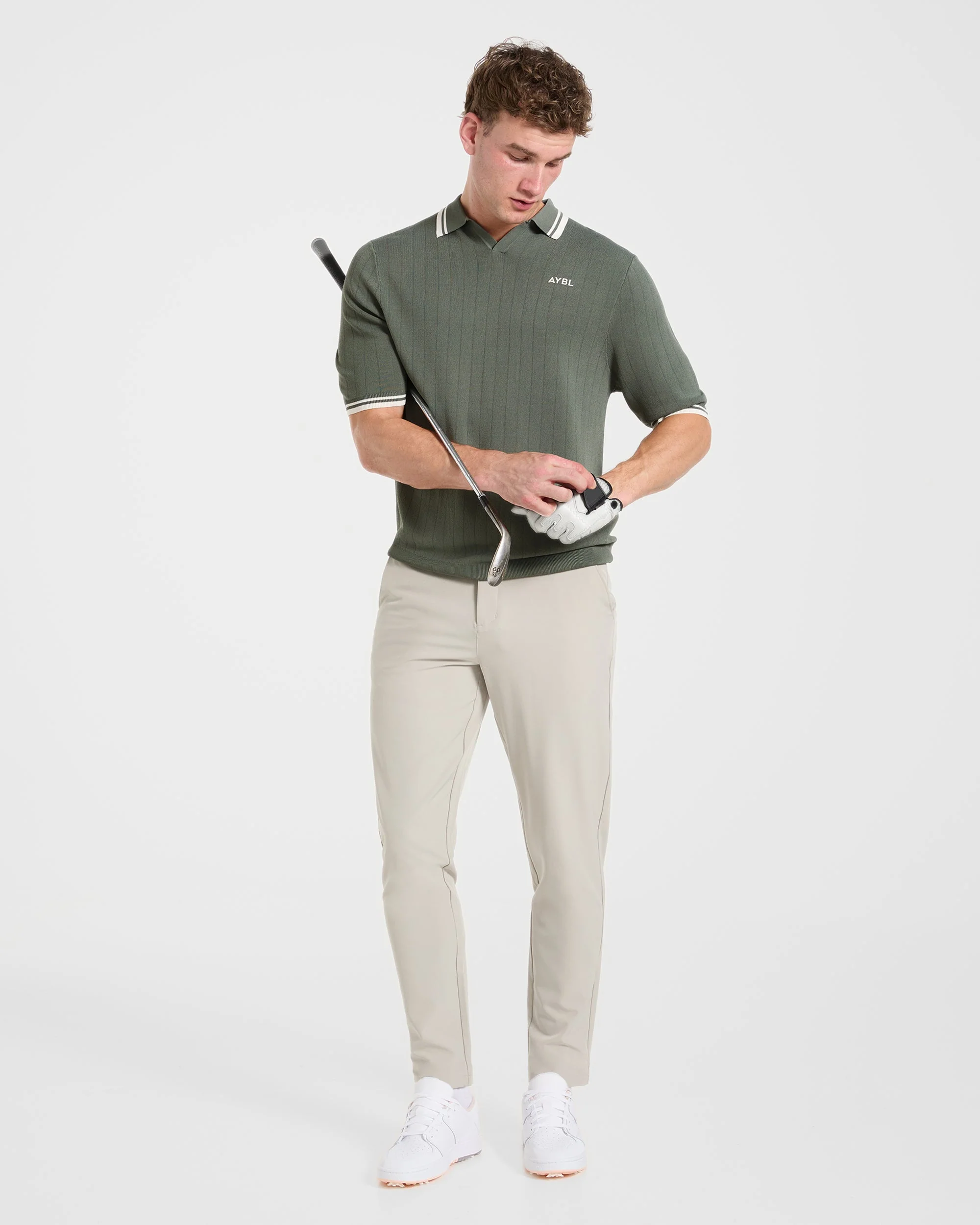 Classic Knitted Polo - Hillside Green - Image 7