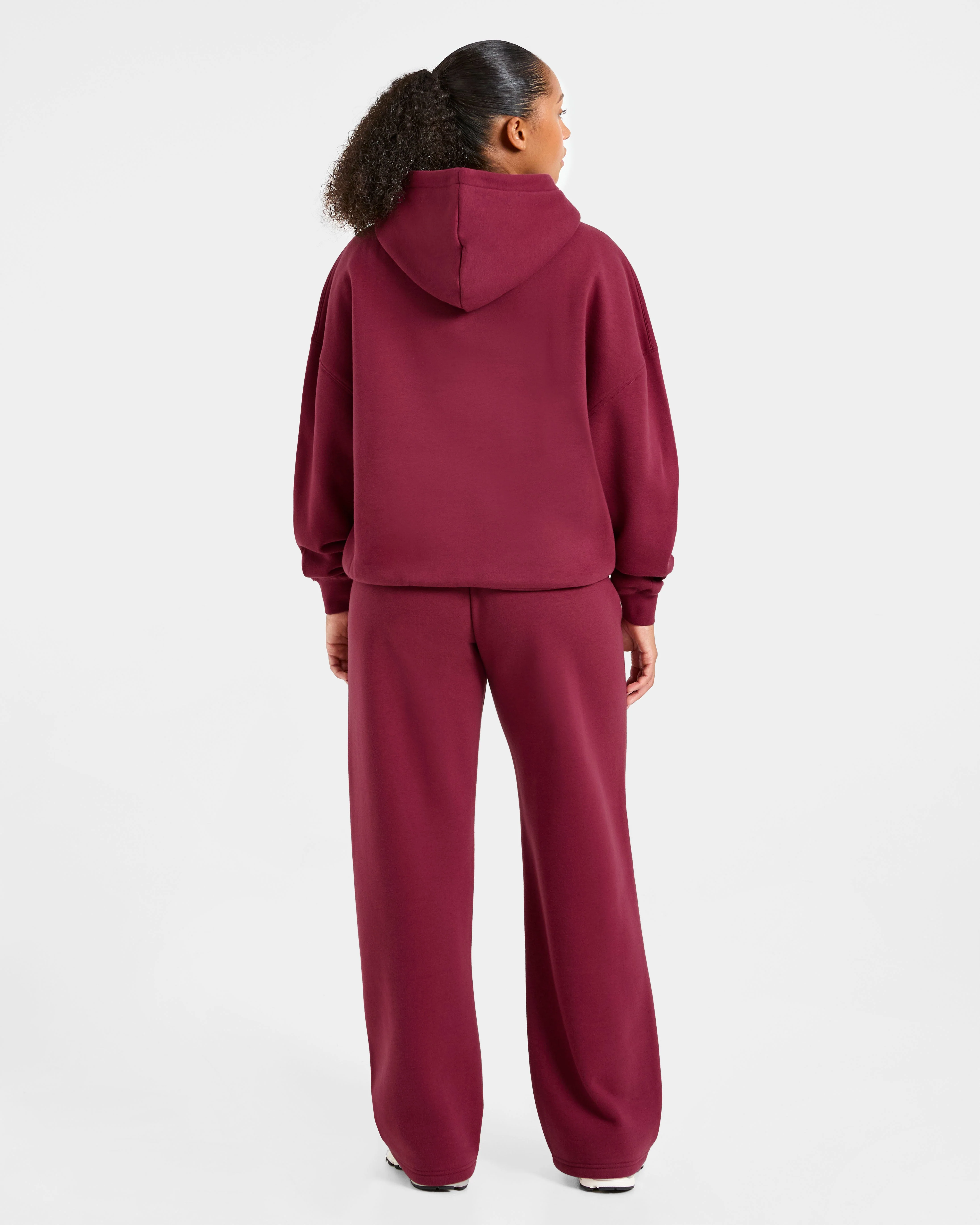 Classic Plush Oversized Hoodie - Muted Raspberry - Image 4