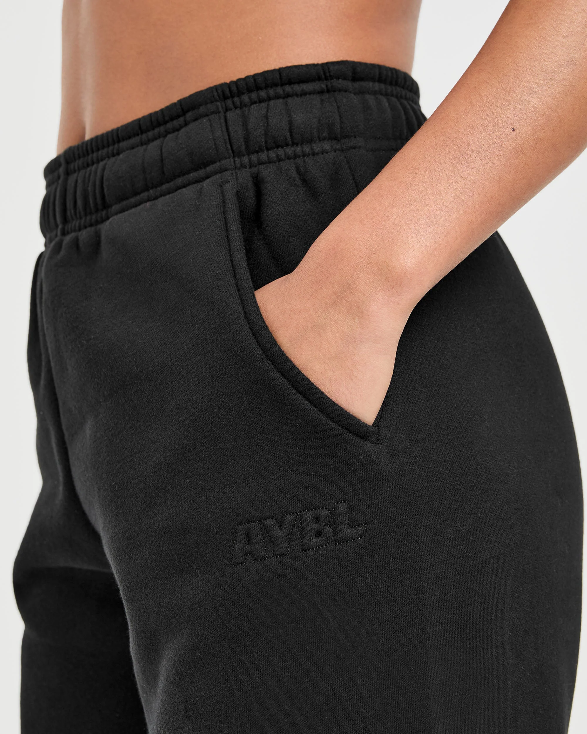 Classic Plush Oversized Joggers - Black - Image 5