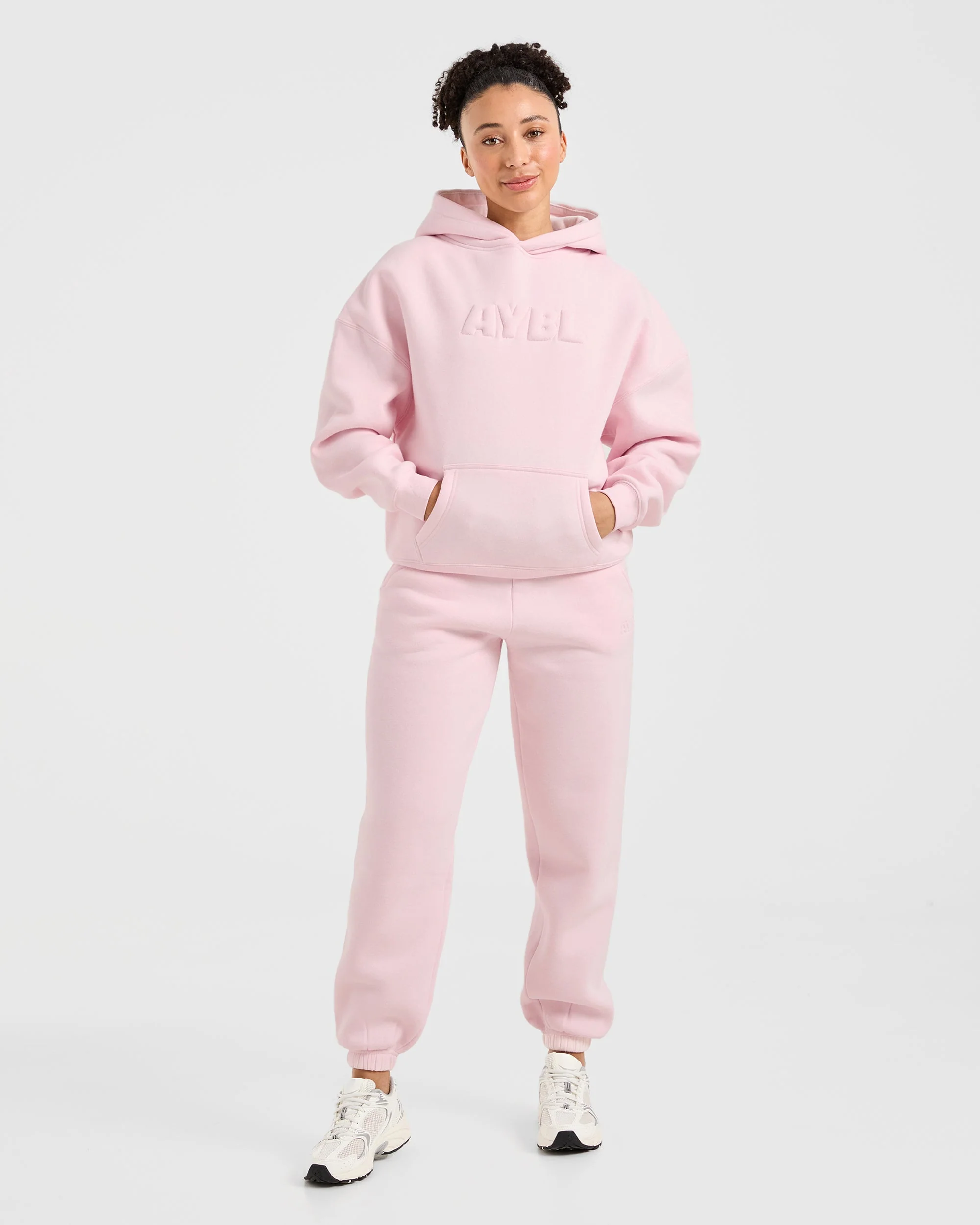 Classic Plush Oversized Joggers - Pastel Pink - Image 3