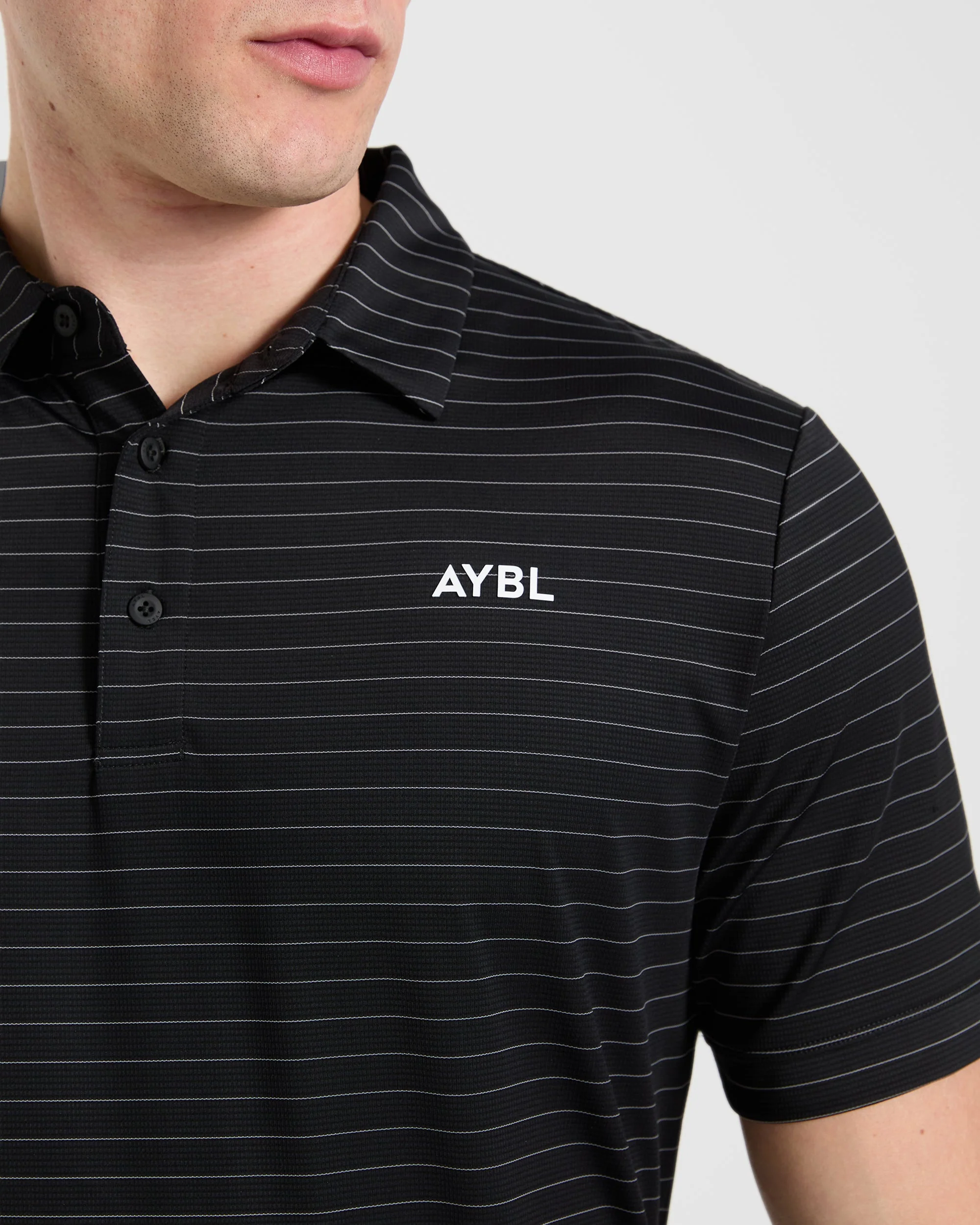Classic Stripe Polo - Black - Image 5