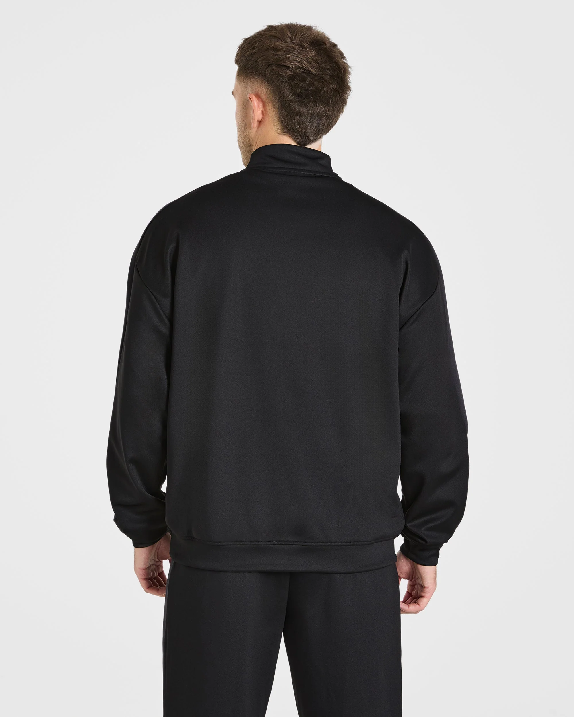 Classic Track 1/4 Zip Pullover - Black/Charcoal - Image 2