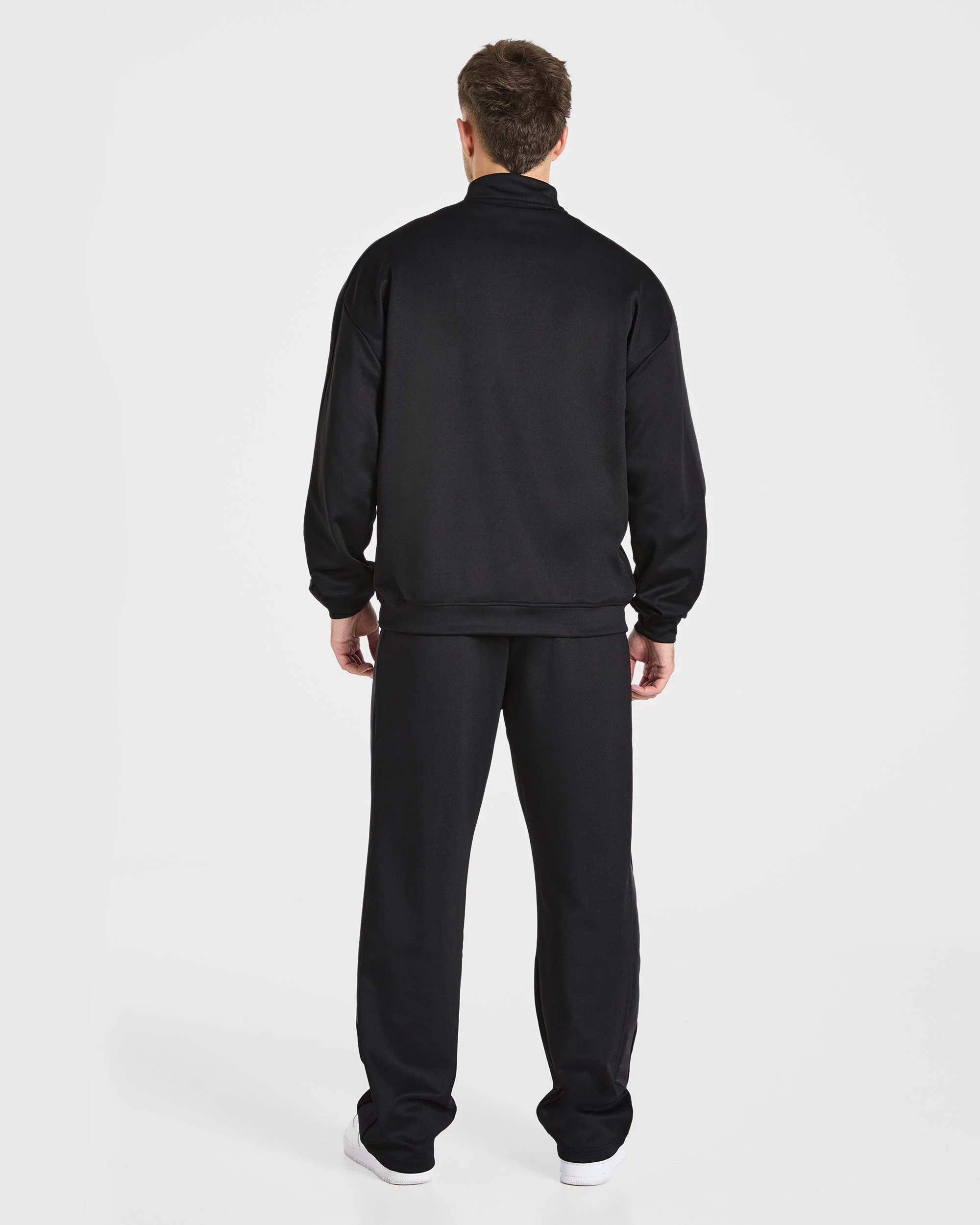 Classic Track 1/4 Zip Pullover - Black/Charcoal - Image 4