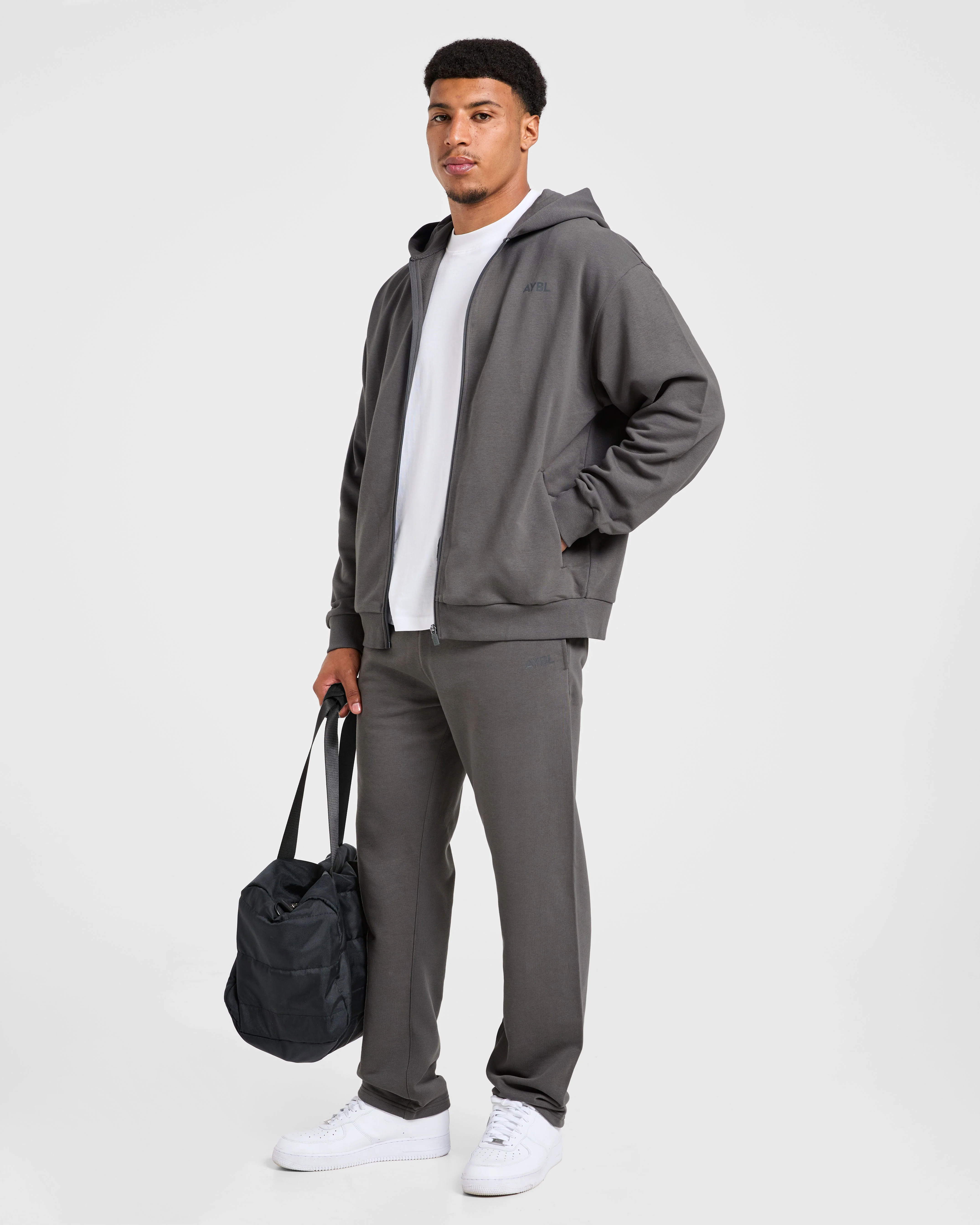 Craft Oversized Zip Up Hoodie - Charcoal - Image 8