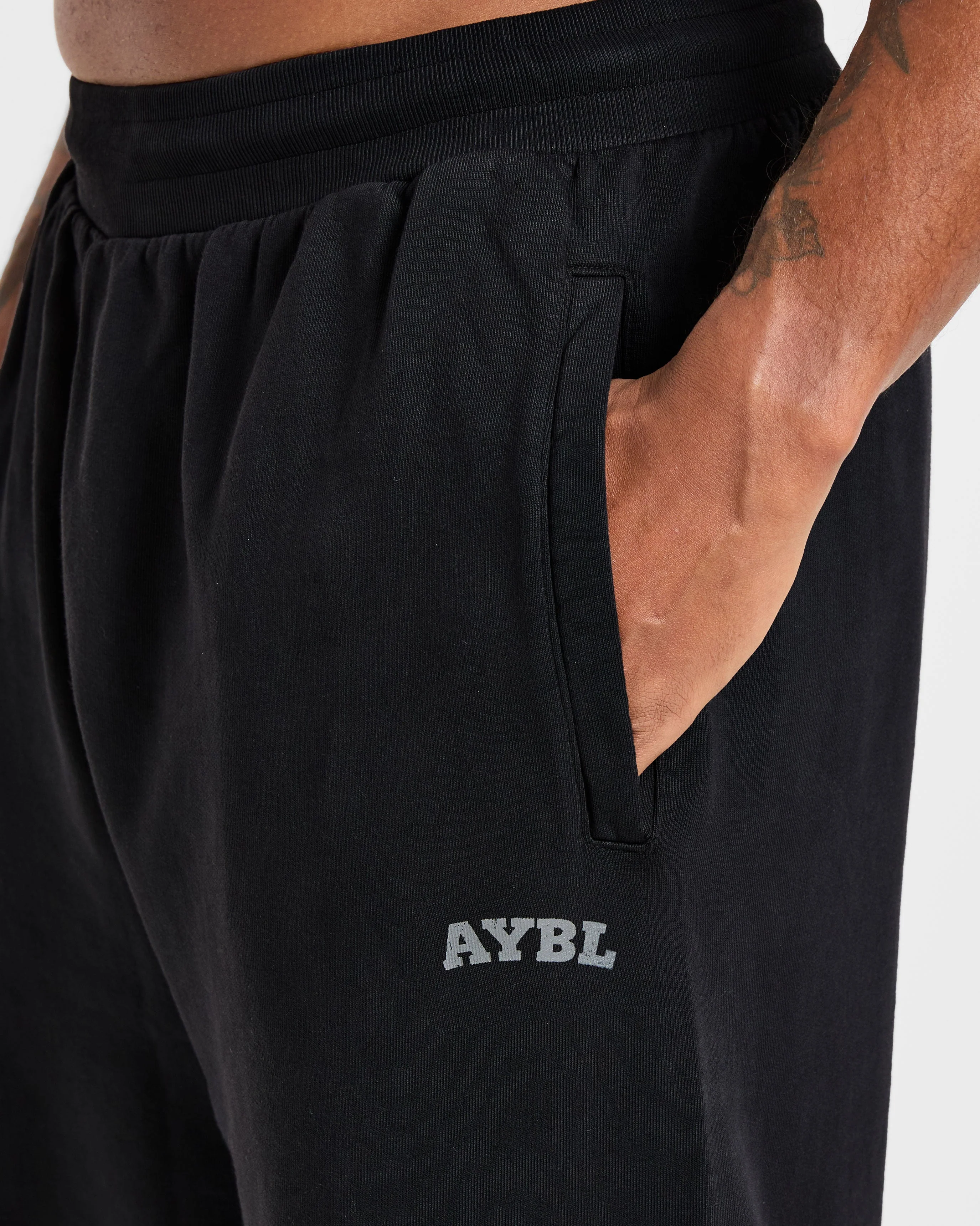 Elite Straight Leg Joggers - Black/Charcoal - Image 5