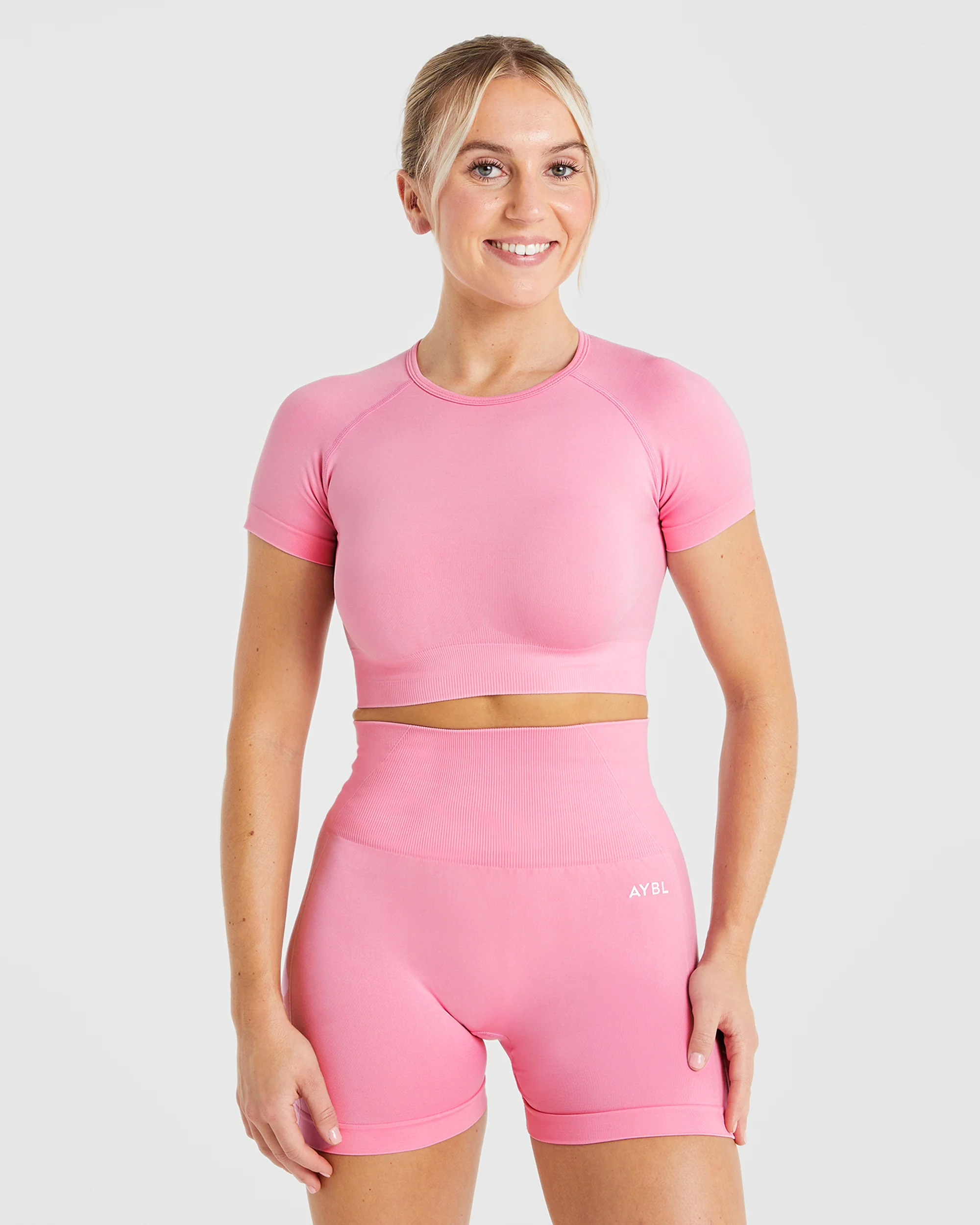 Empower Seamless Crop Top - Baby Pink - Image 17