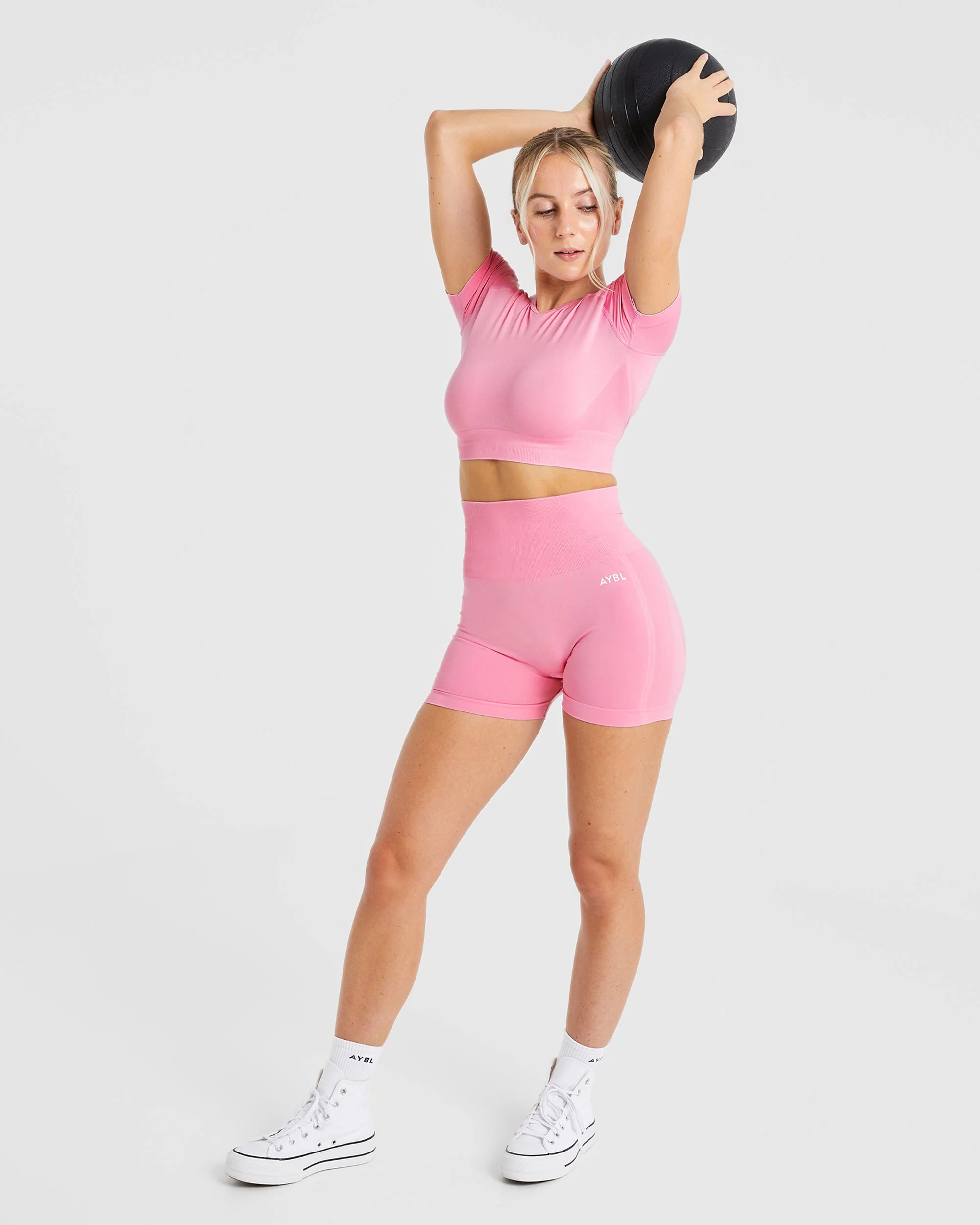Empower Seamless Crop Top - Baby Pink - Image 7