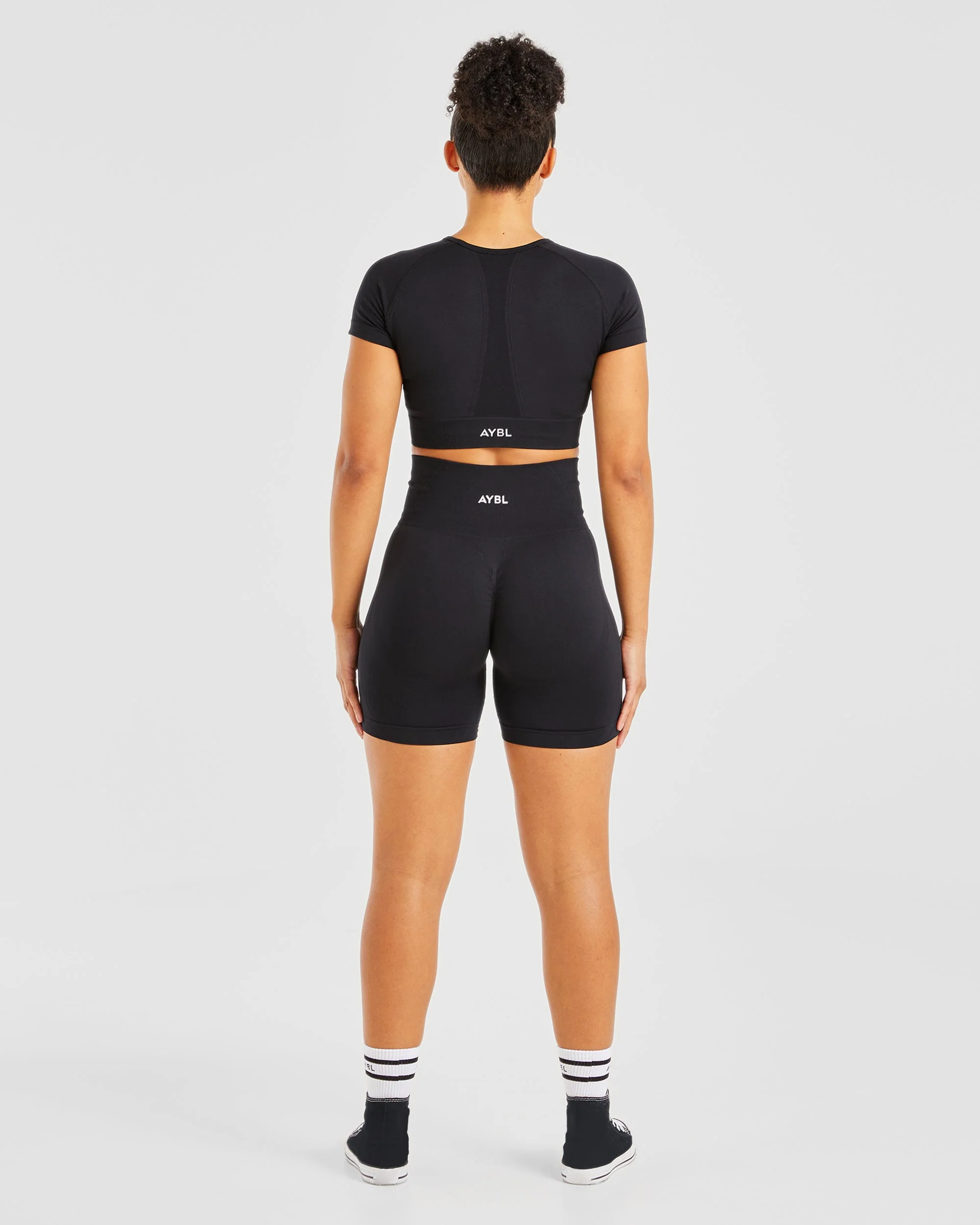 Empower Seamless Crop Top - Black - Image 4
