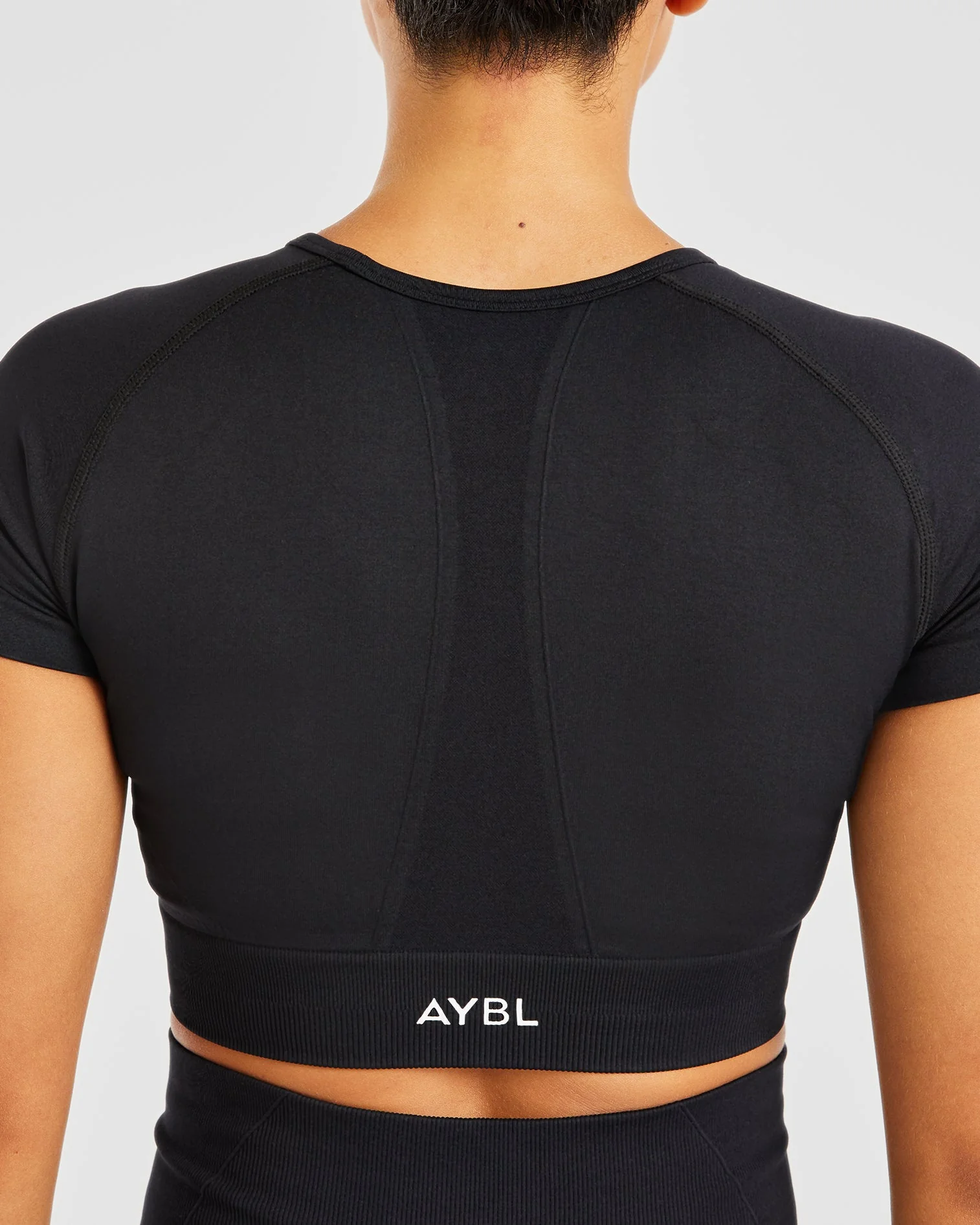 Empower Seamless Crop Top - Black - Image 6