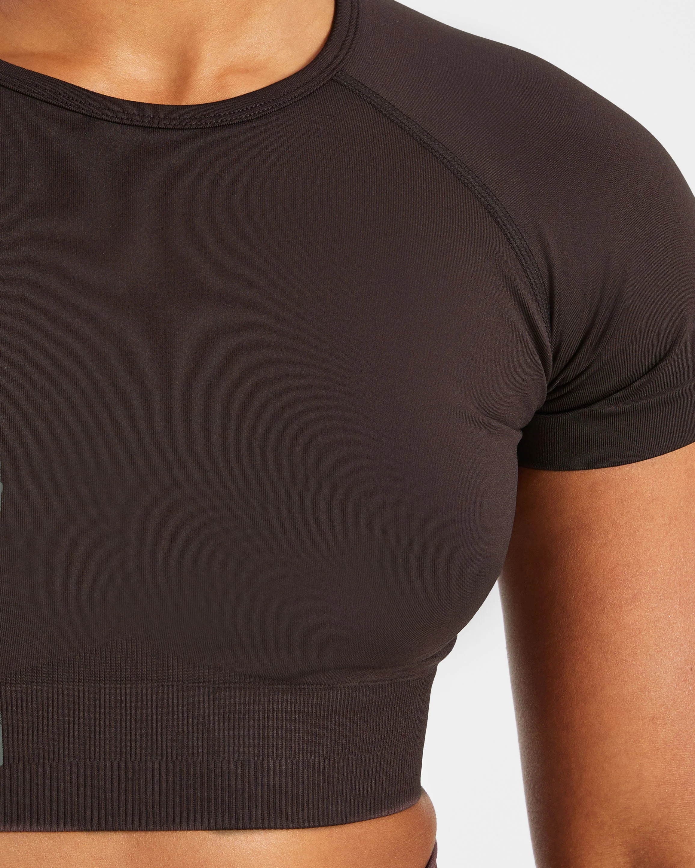 Empower Seamless Crop Top - Cocoa Brown - Image 5