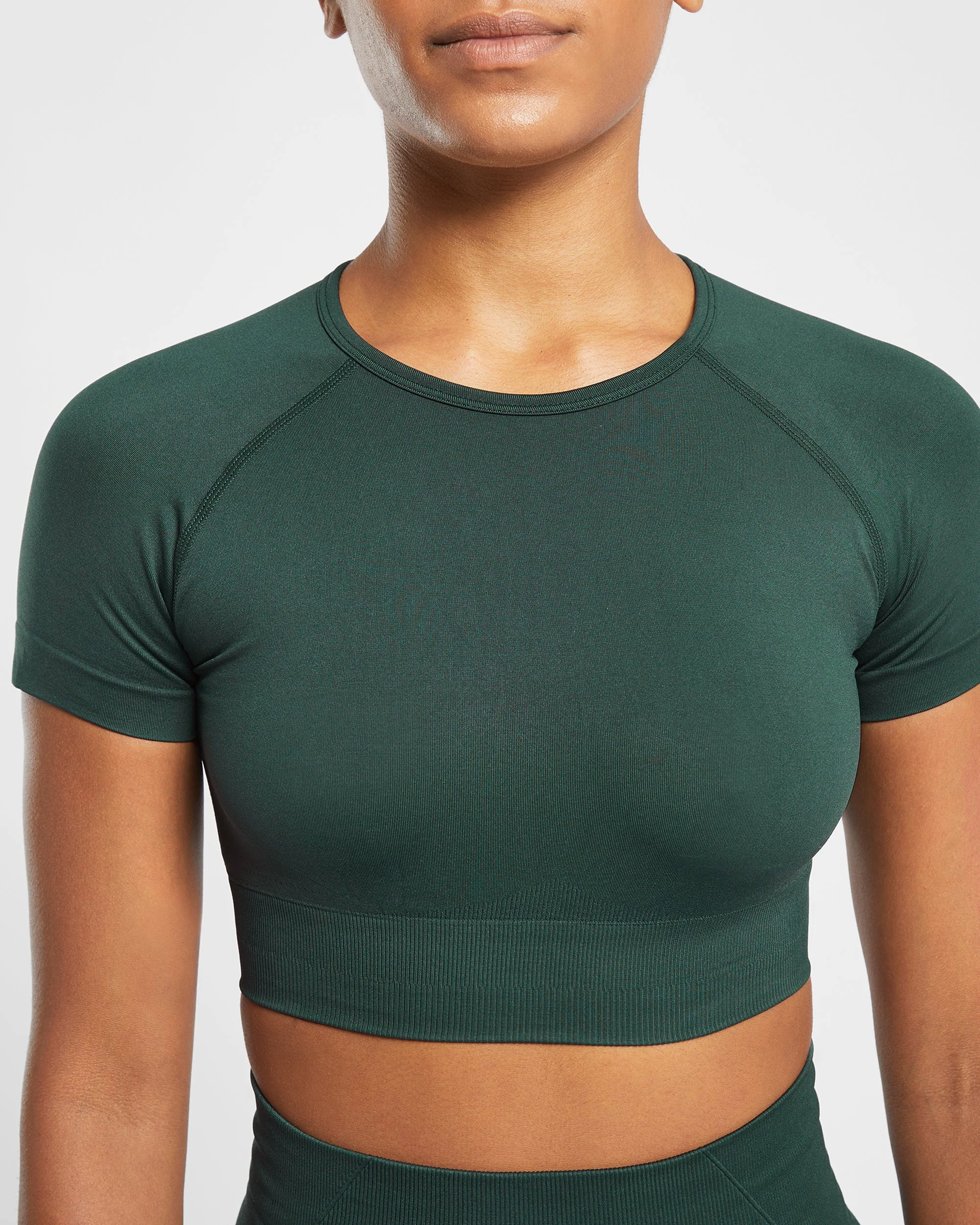 Empower Seamless Crop Top - Dark Green - Image 5