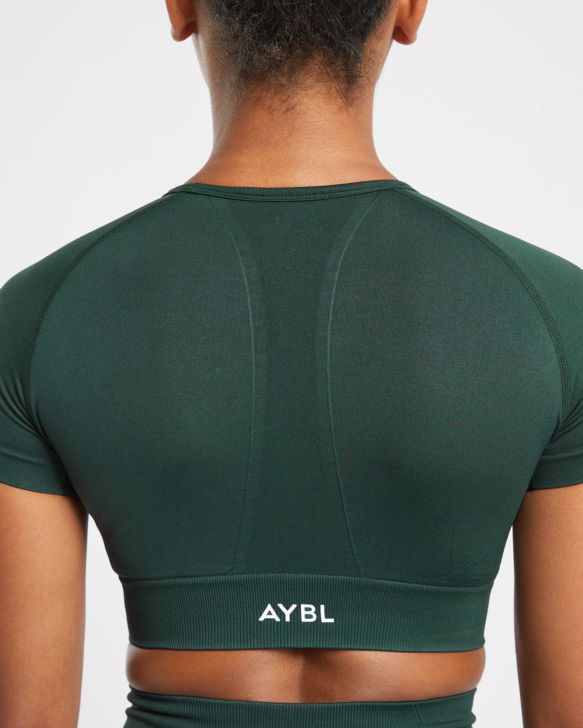 Empower Seamless Crop Top - Dark Green - Image 6