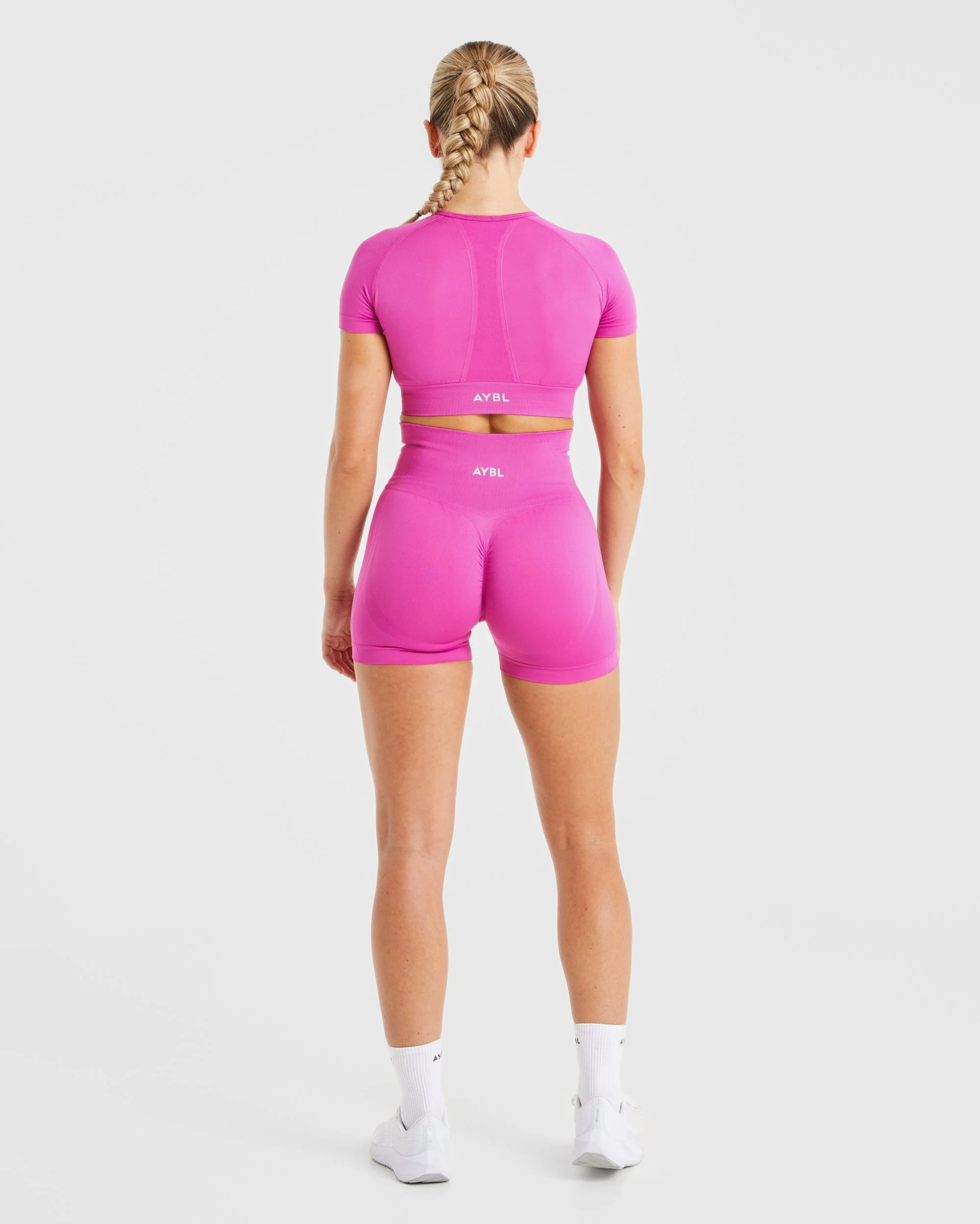 Empower Seamless Crop Top - Magenta - Image 4