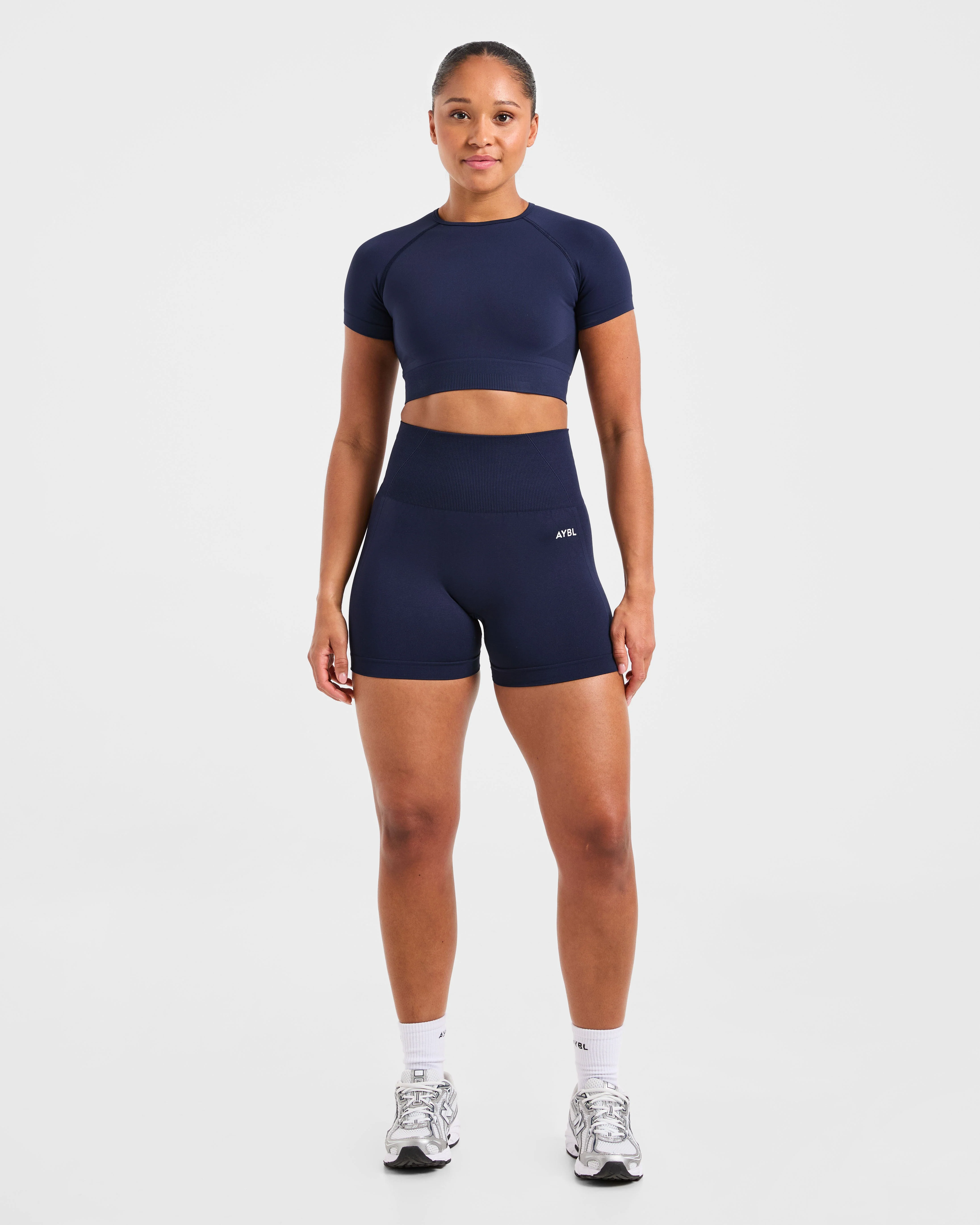 Empower Seamless Crop Top - Navy - Image 3